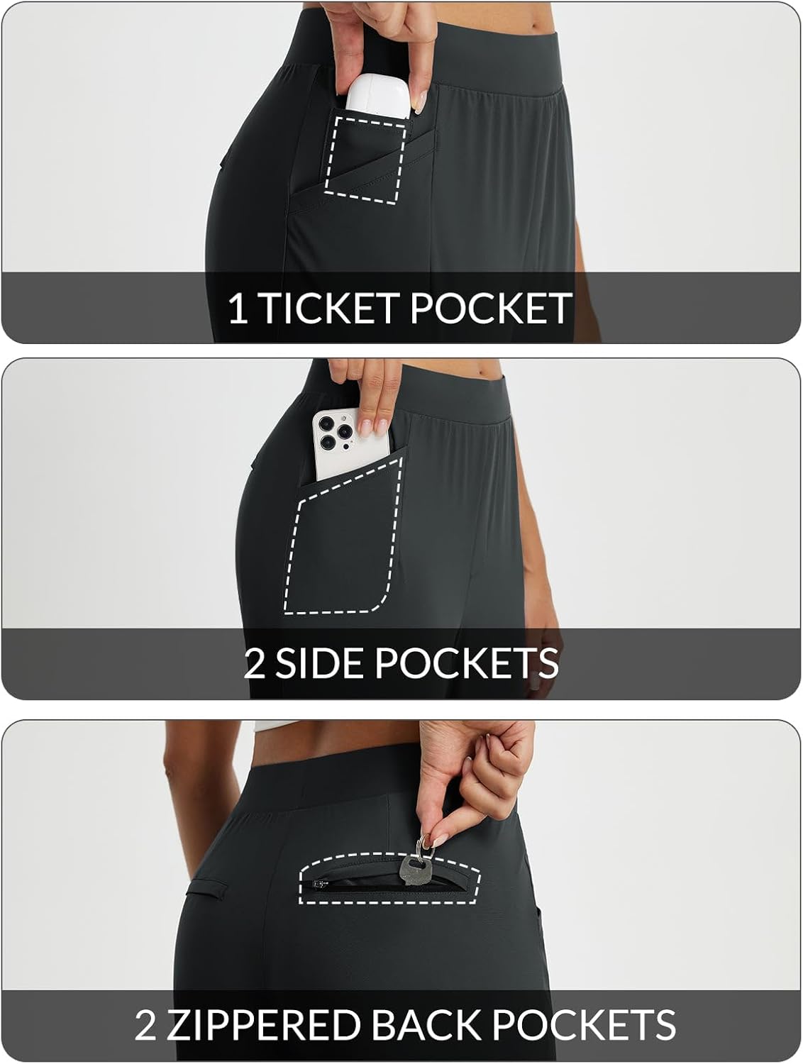 Thumbnail 6 de baleaf Women's Travel Pants with Zipper Pockets — Stretchy, Travel-Ready Business Casual Slacks