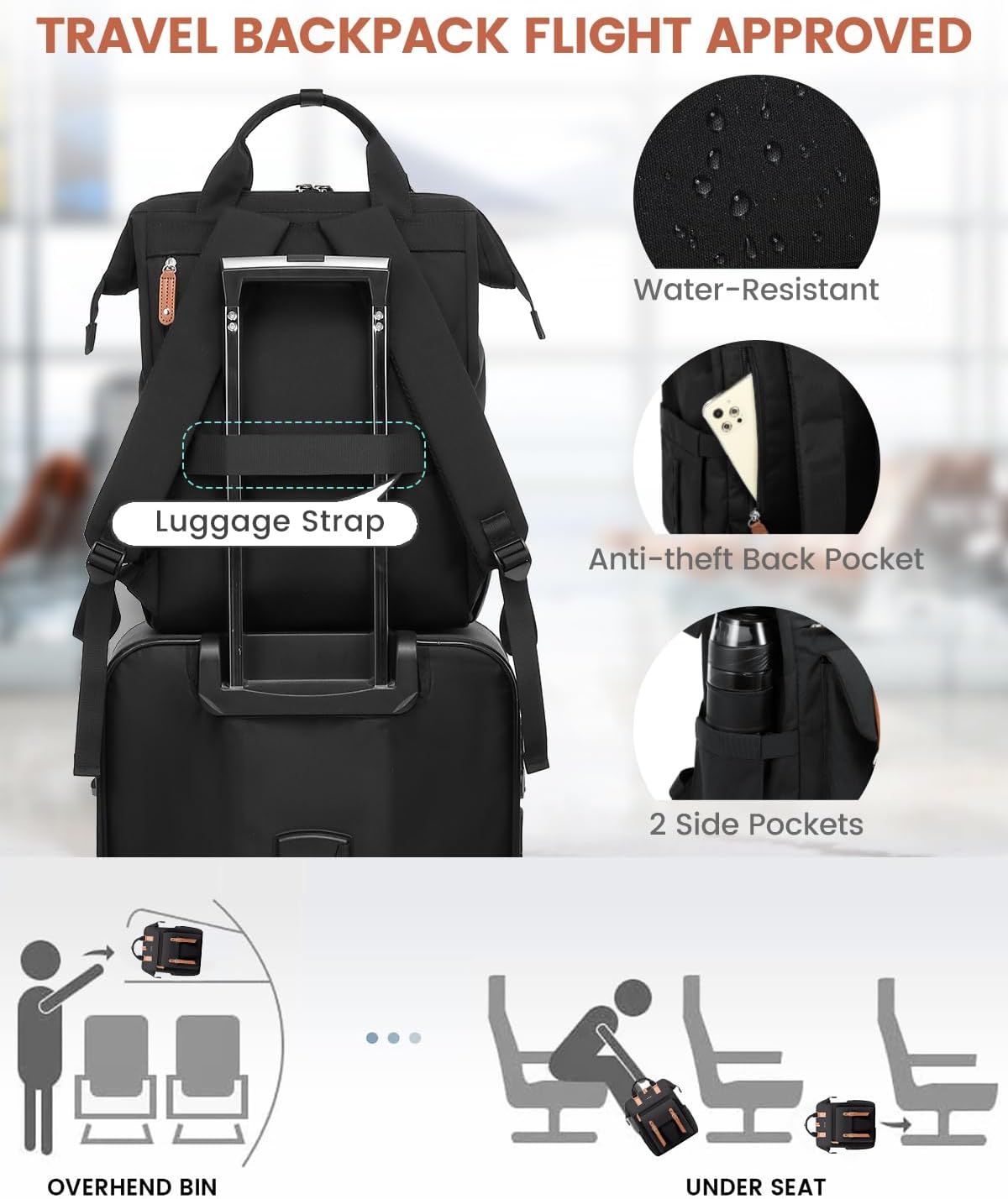 Thumbnail 4 de LOVEVOOK Sac à Dos Femme 15,6 Pouces – Grand rangement et douceur pour le quotidien
