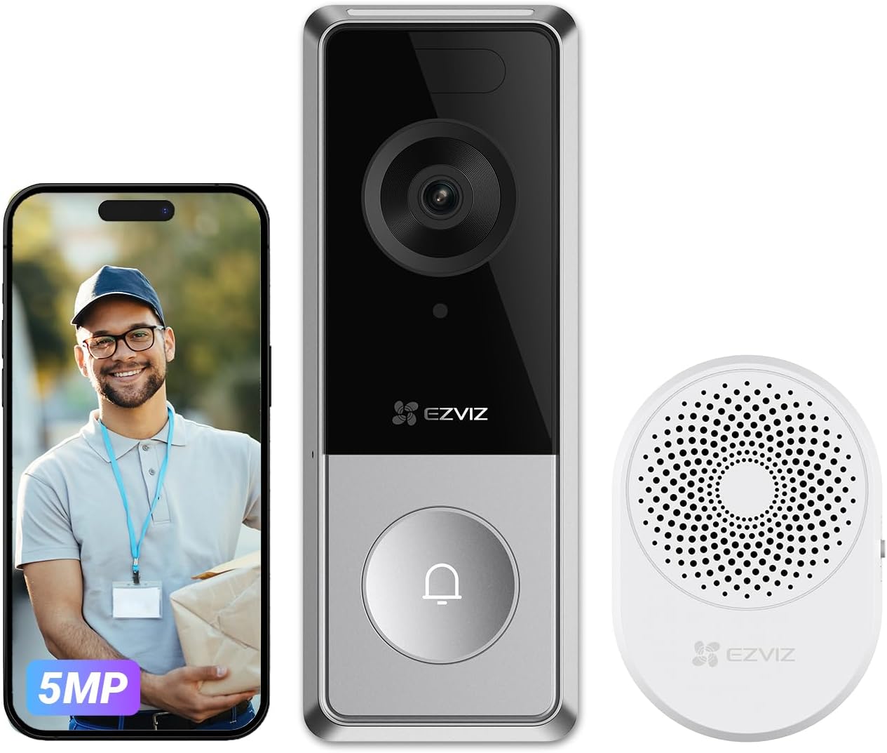Detalle 2 de EZVIZ CP3 2K videodeurbel op batterij met personendetectie en binnenbel