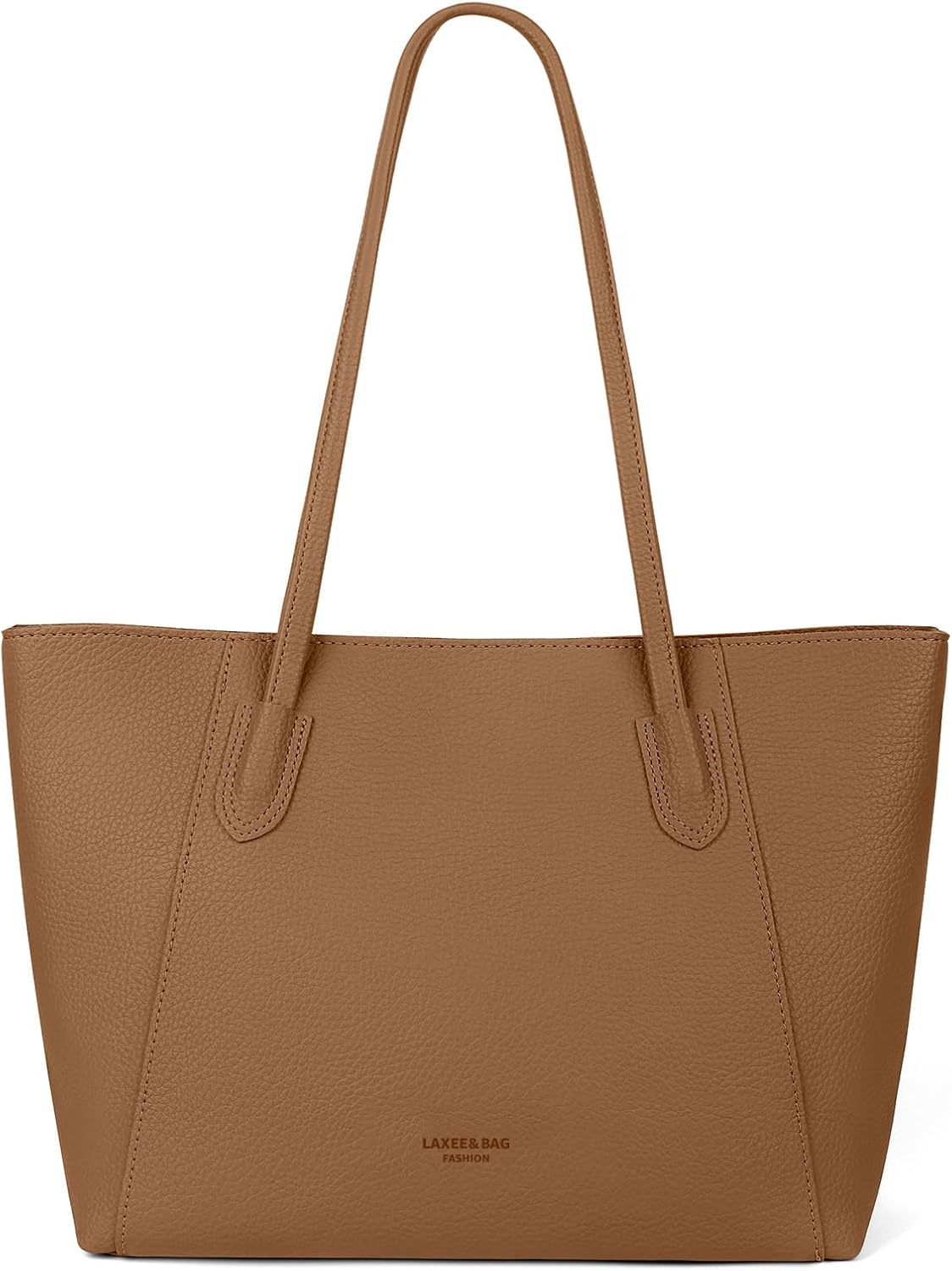 Detalle de Laxee Leather Laptop Tote for Women: 14–15.6 Inch with organised pockets
