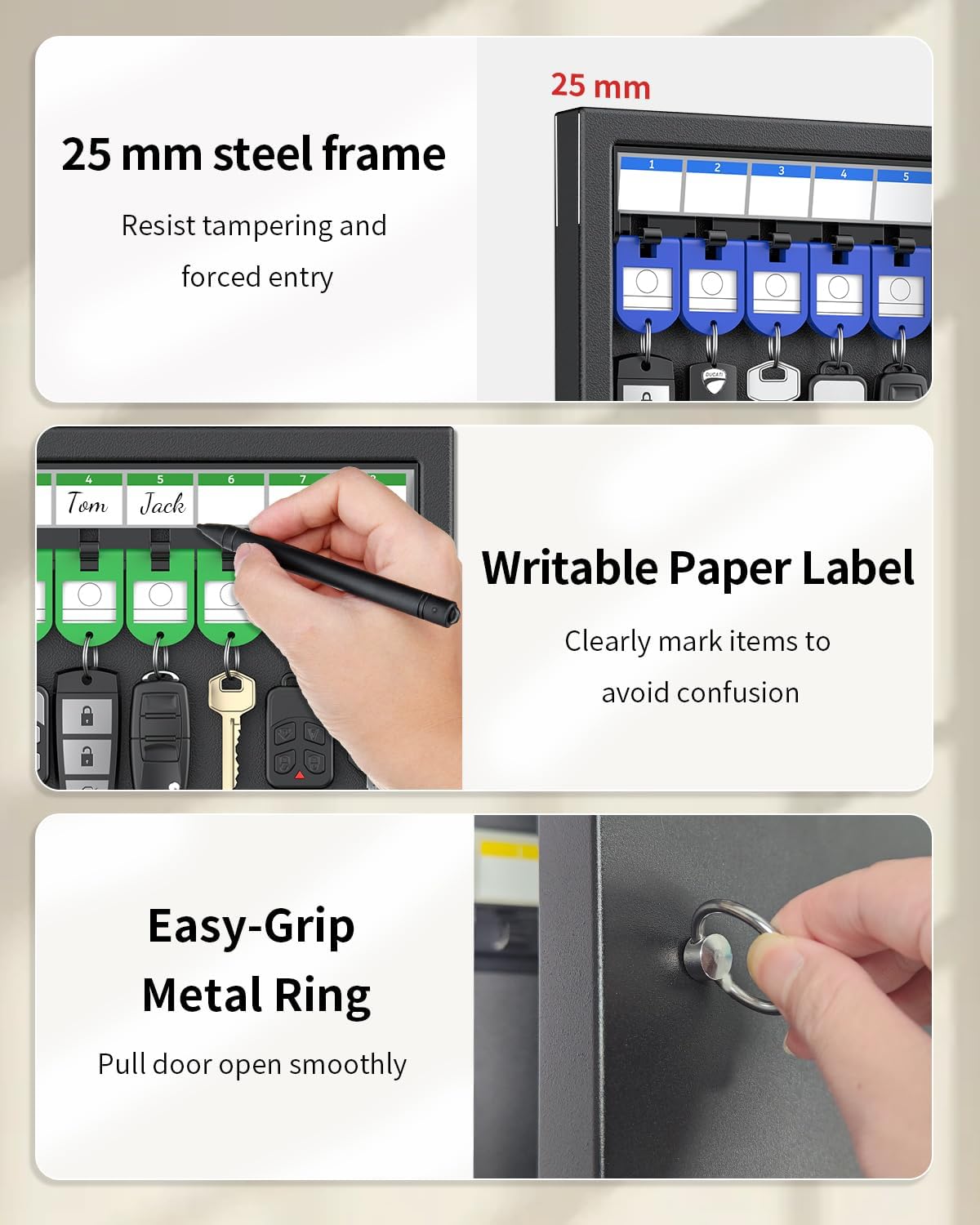 Thumbnail 4 de Uniclife 32 Position Key Lock Box: Wall Mount Key Cabinet for Office, Hotel & Fleet