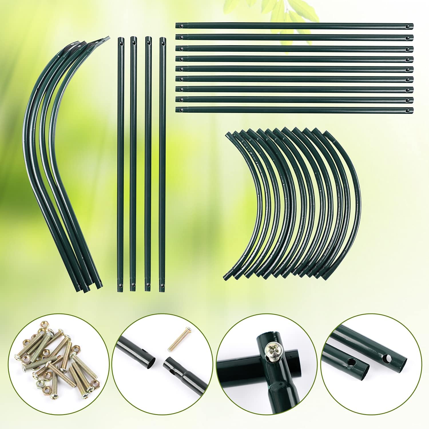 Thumbnail 6 de YAOBLUESEA Kletterpflanzen metalen obelisk voor klimplanten, 188 cm, groen