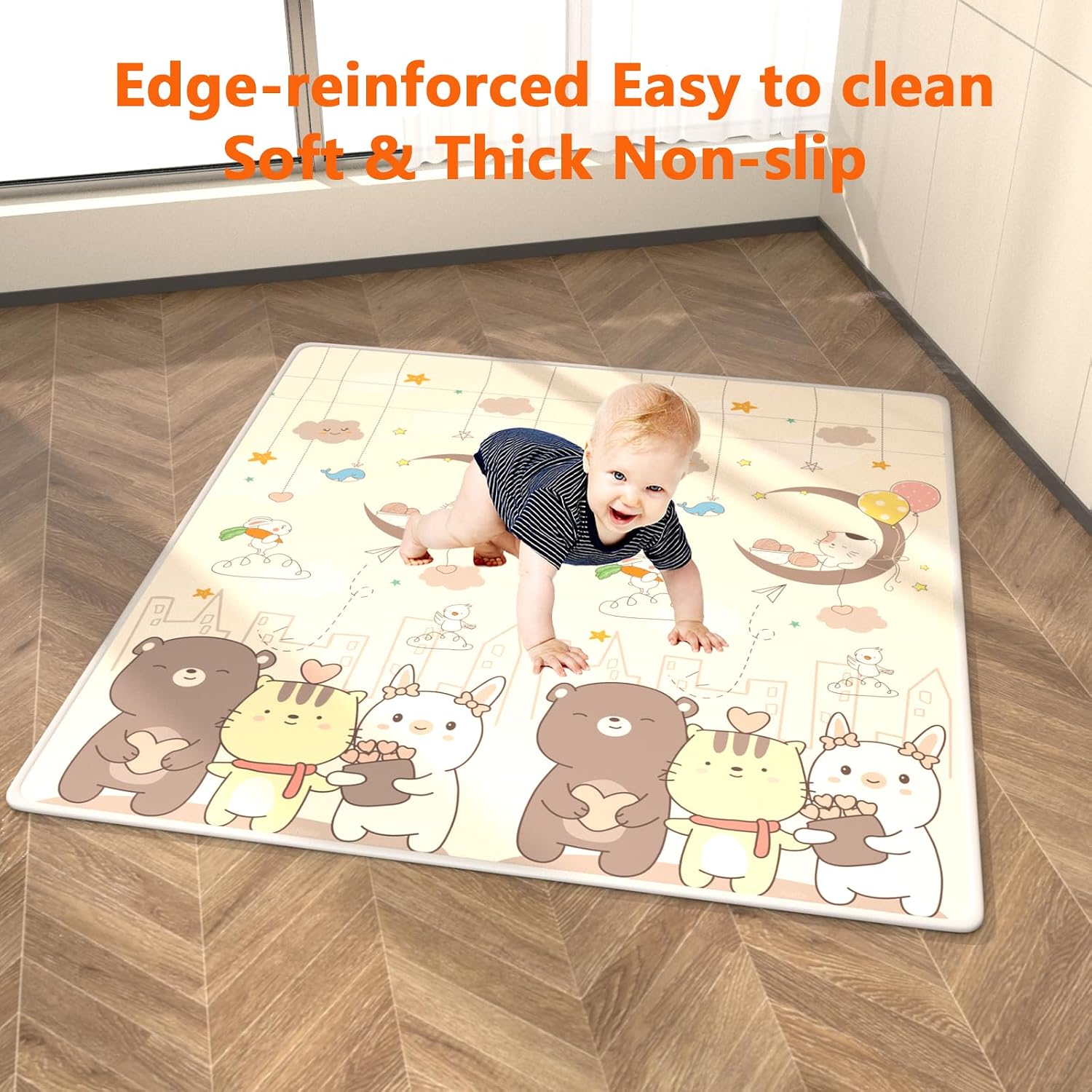 Thumbnail 6 de colpart Baby Playpen with Mat, 180 x 150 x 65 cm, Mesh Sides