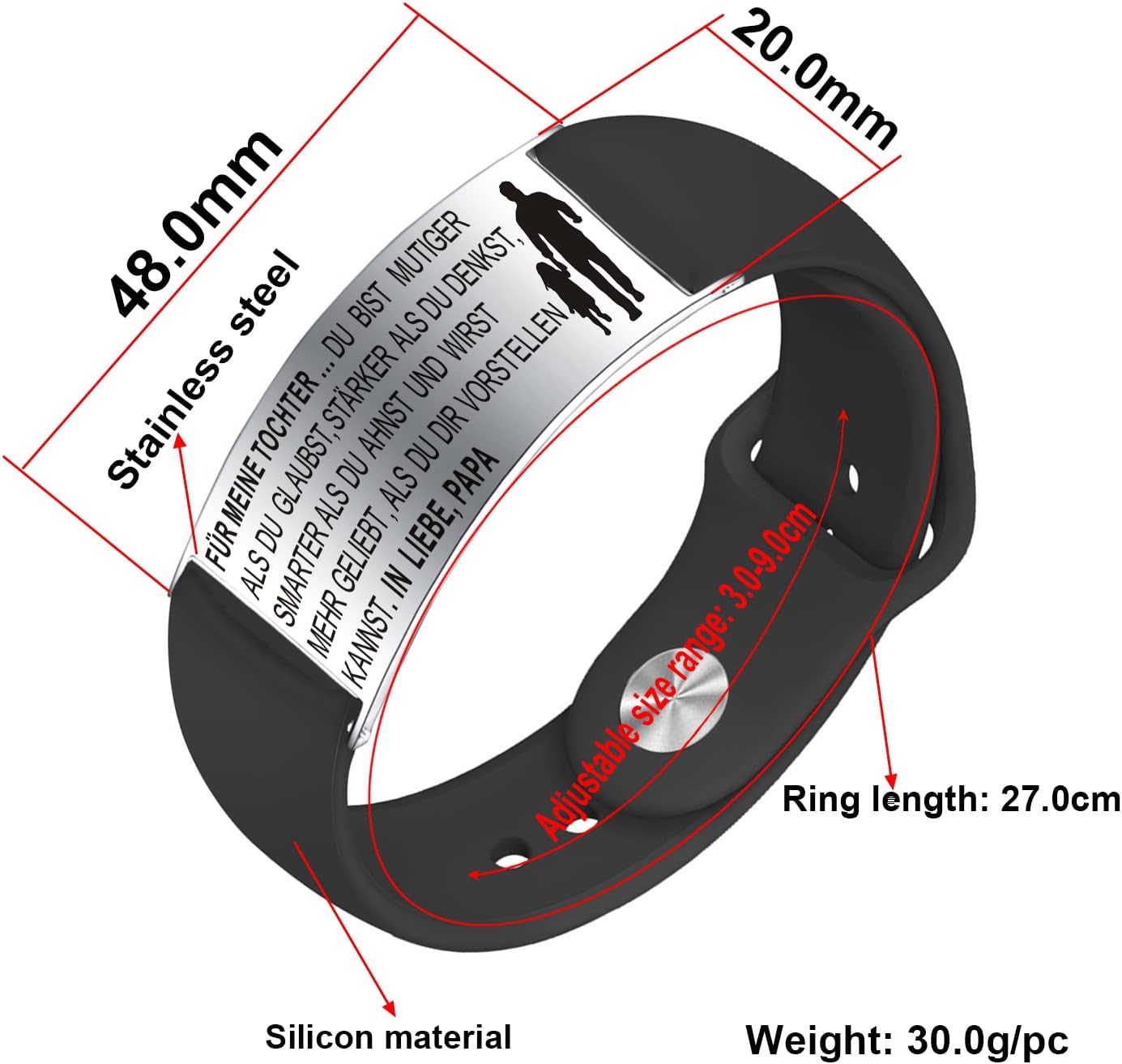 Detalle 1 de YOTHIWAD Armbänder für Tochter mit Gravur