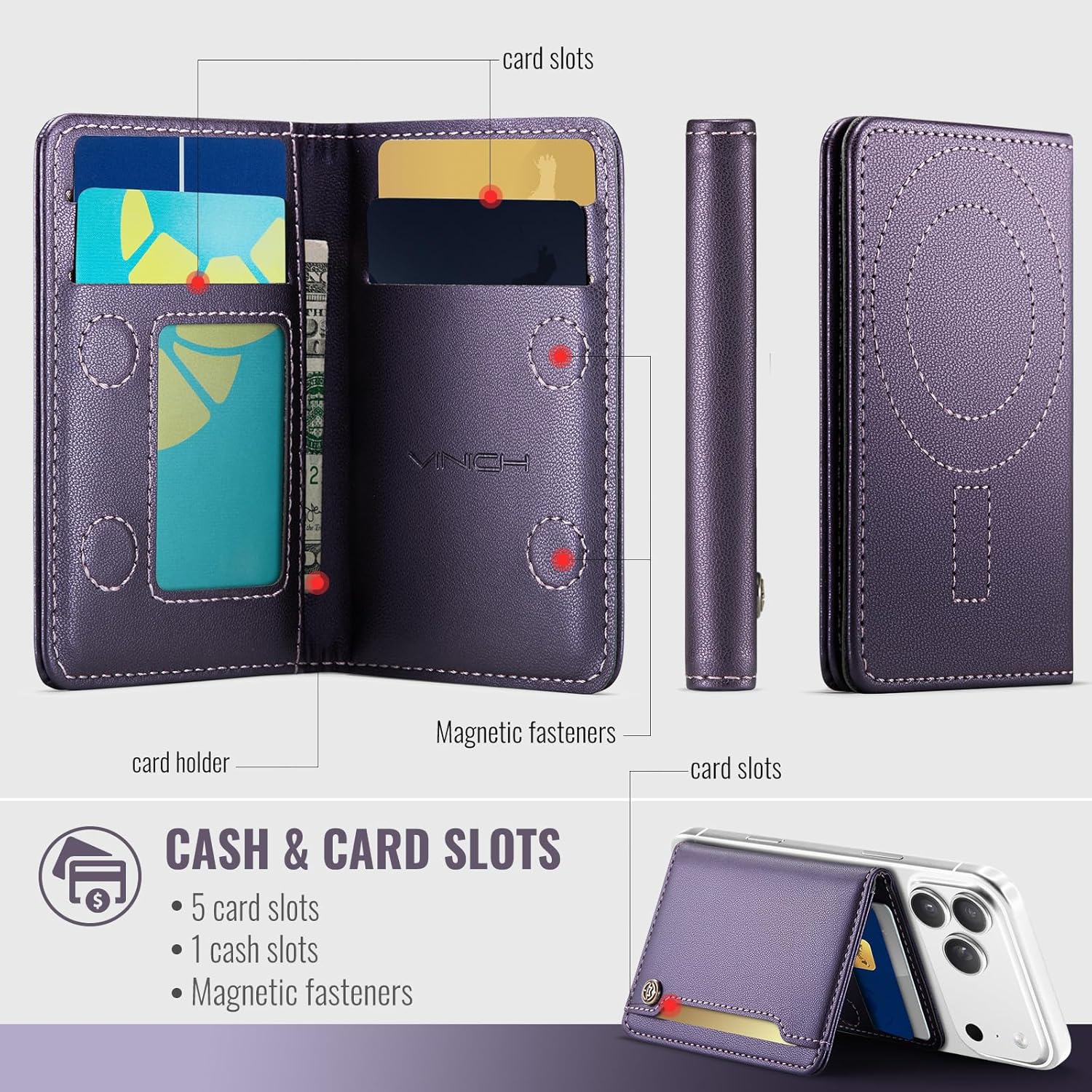 Thumbnail 4 de Vinich MagSafe Card Wallet, RFID Blocking