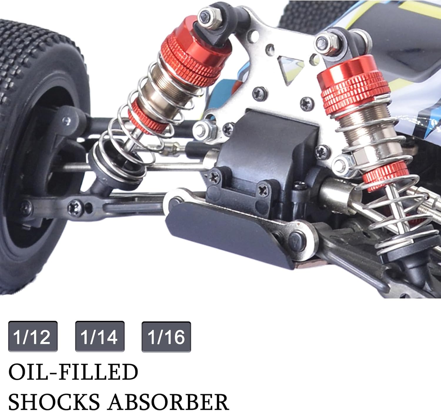 Thumbnail 2 de RcThjia oiled 4Pcs 72mm aluminium oil shock set for 1/12–1/16 RC cars