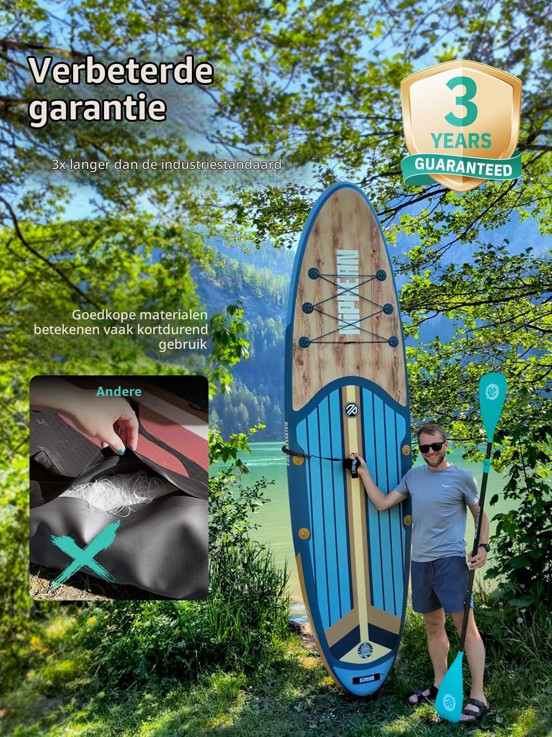 Detalle 2 de Niphean SUPNP320 opblaasbaar SUP-board met zitje, 320 cm en 200 kg draagkracht