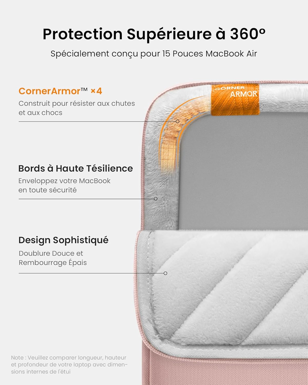 Detalle 2 de tomtoc 360° Housse pour 15" MacBook Air 34,5×24,4 cm