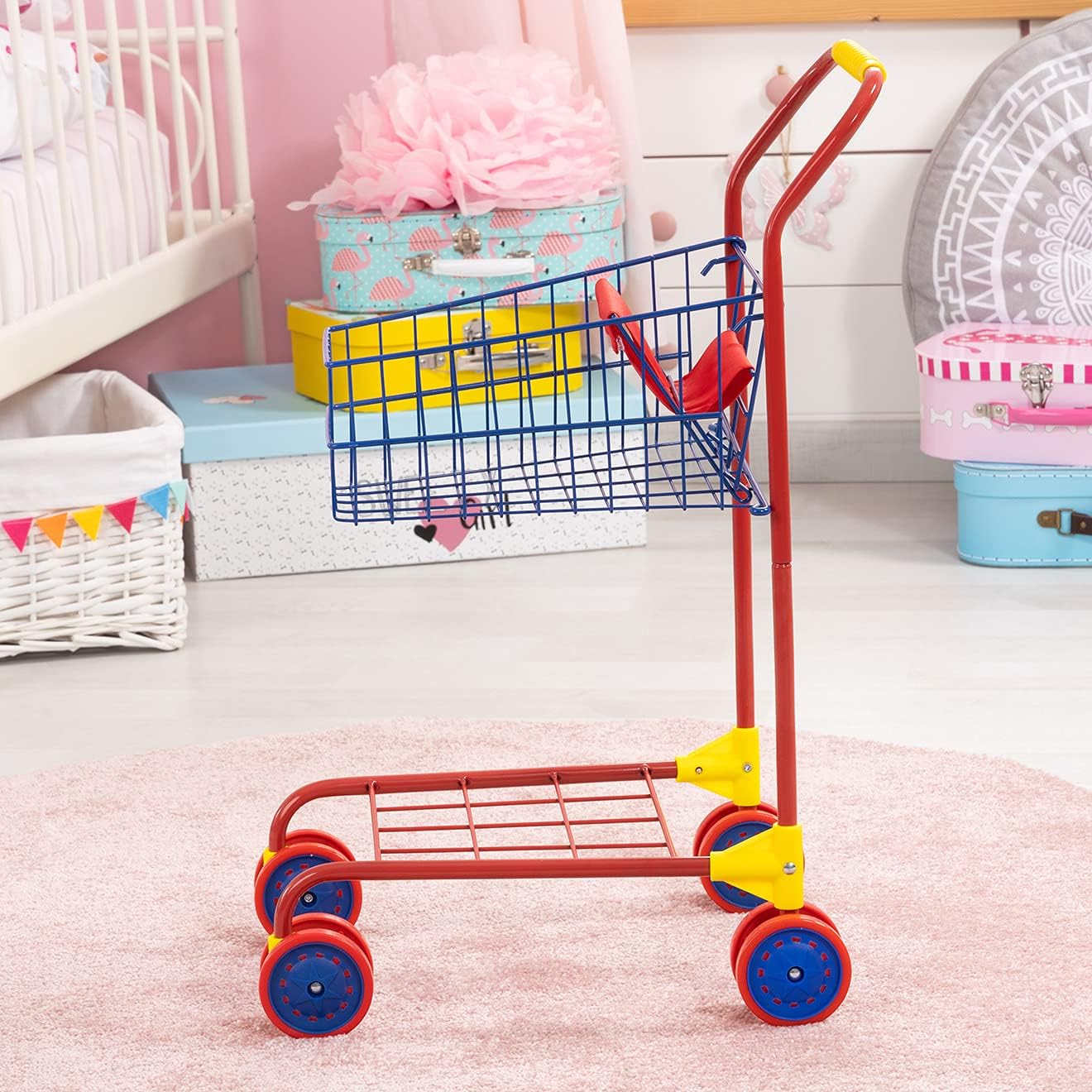 Thumbnail 3 de Bayer Design 75002AA Einkaufswagen für Kinder – Metall, integrierter Sitz und Spiellebensmittelboxen