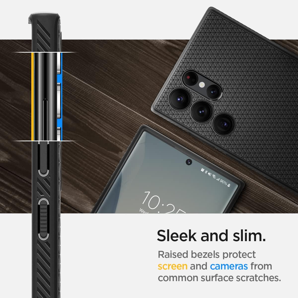 Thumbnail 4 de Spigen Liquid Air Coque pour Samsung Galaxy S22 Ultra 5G – Noir Mat