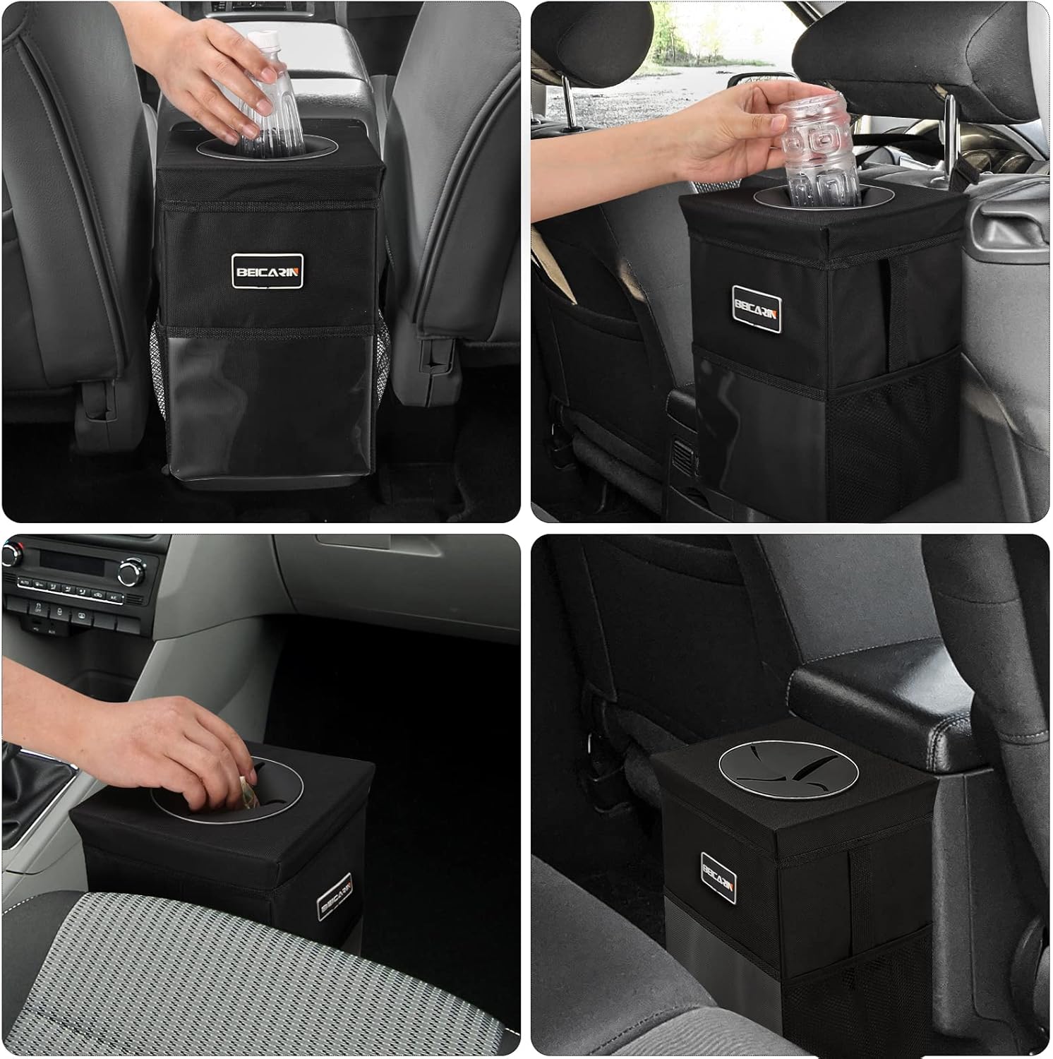 Thumbnail 6 de 10L Car Trash Bin with Lid and Pockets