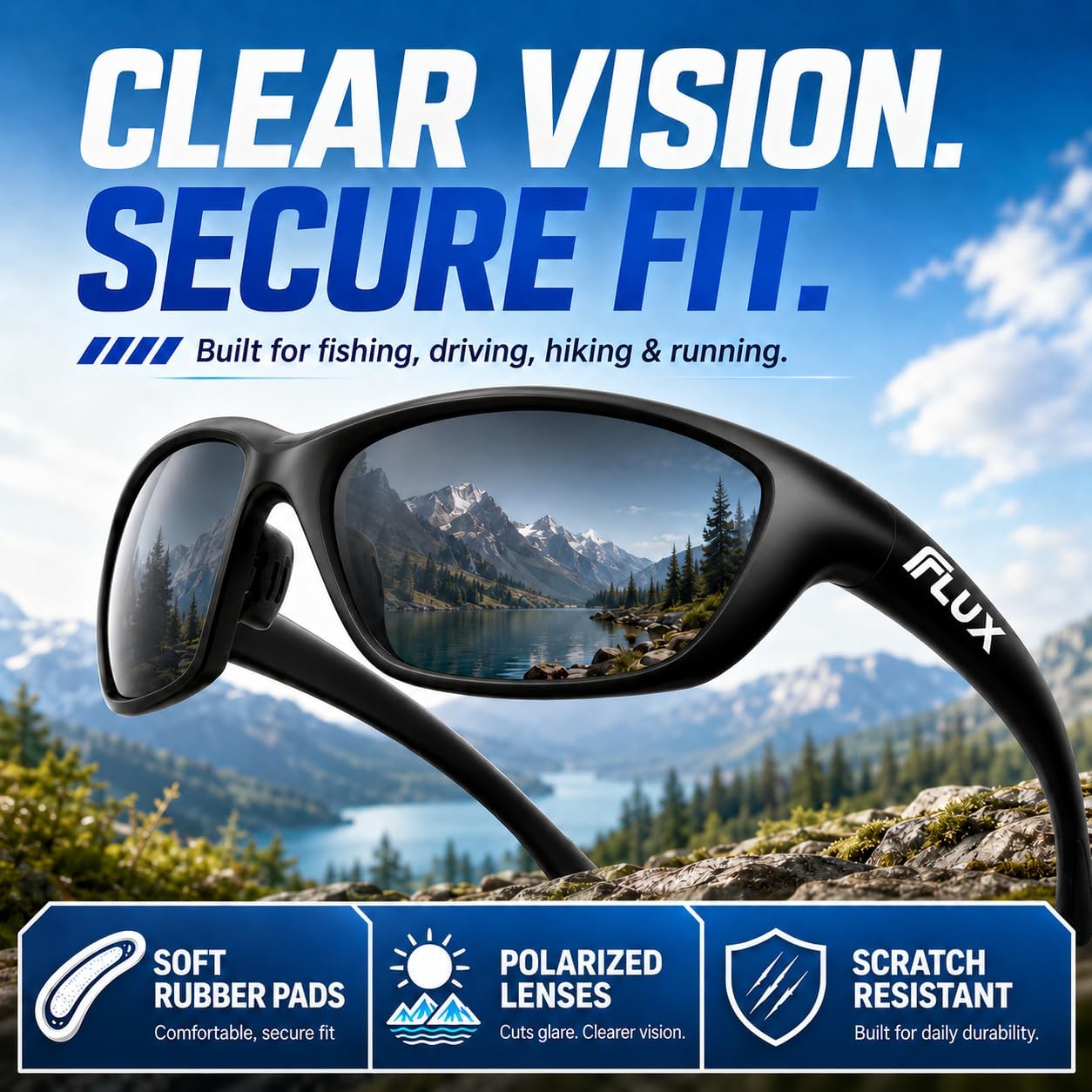 Detalle 2 de ICECUBE SPORTECH Sport Sunglasses with Polarised UV400 Lenses (TR90 lightweight frame)