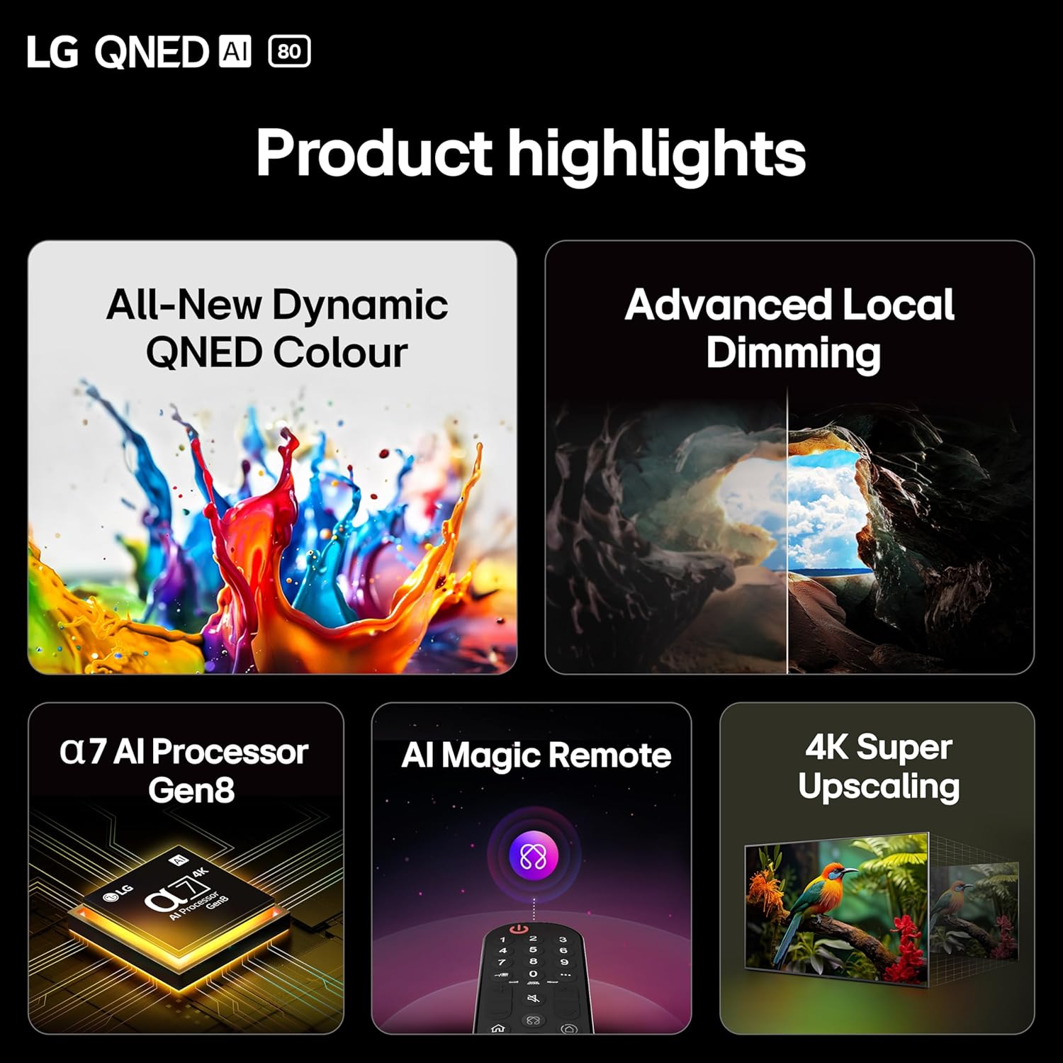 Thumbnail 4 de LG 50QNED80A6A 50-Inch 4K QNED Smart TV (α7 AI Processor, Freeview Play, Alexa, 60Hz) — 2025 model