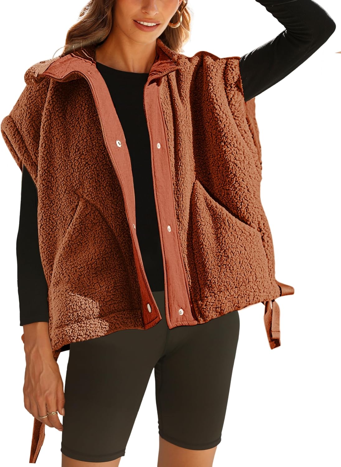 Thumbnail 6 de OPCAKM Women’s Fuzzy Fleece Vest Gilet with Pockets