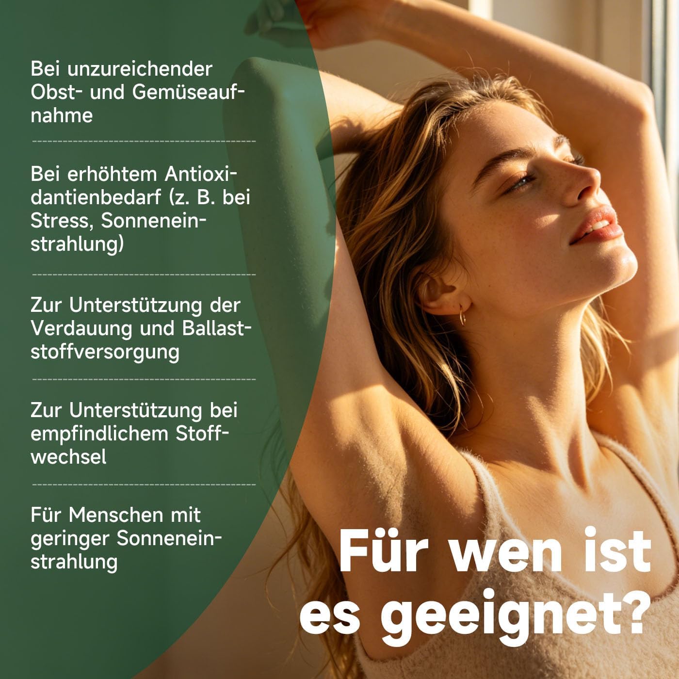 Detalle de Grüne Entgiftungspulver, 210 g – Grünes Superfood Pulver mit 24 Nährstoffquellen, Vitamin C & D3