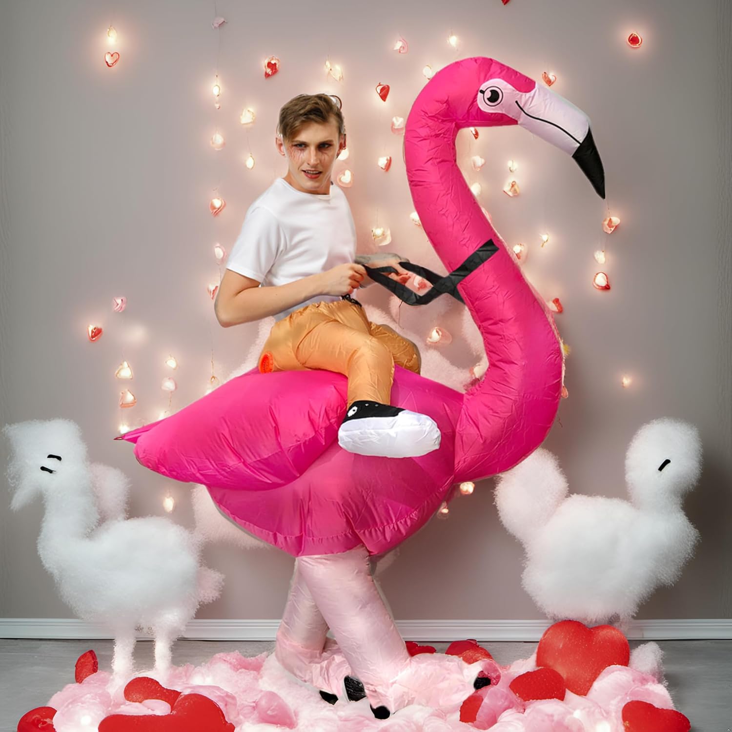 Thumbnail 1 de JASHKE Flamingo Kostüm – Aufblasbares Flamingo Kostüm für Erwachsene, 150–190 cm