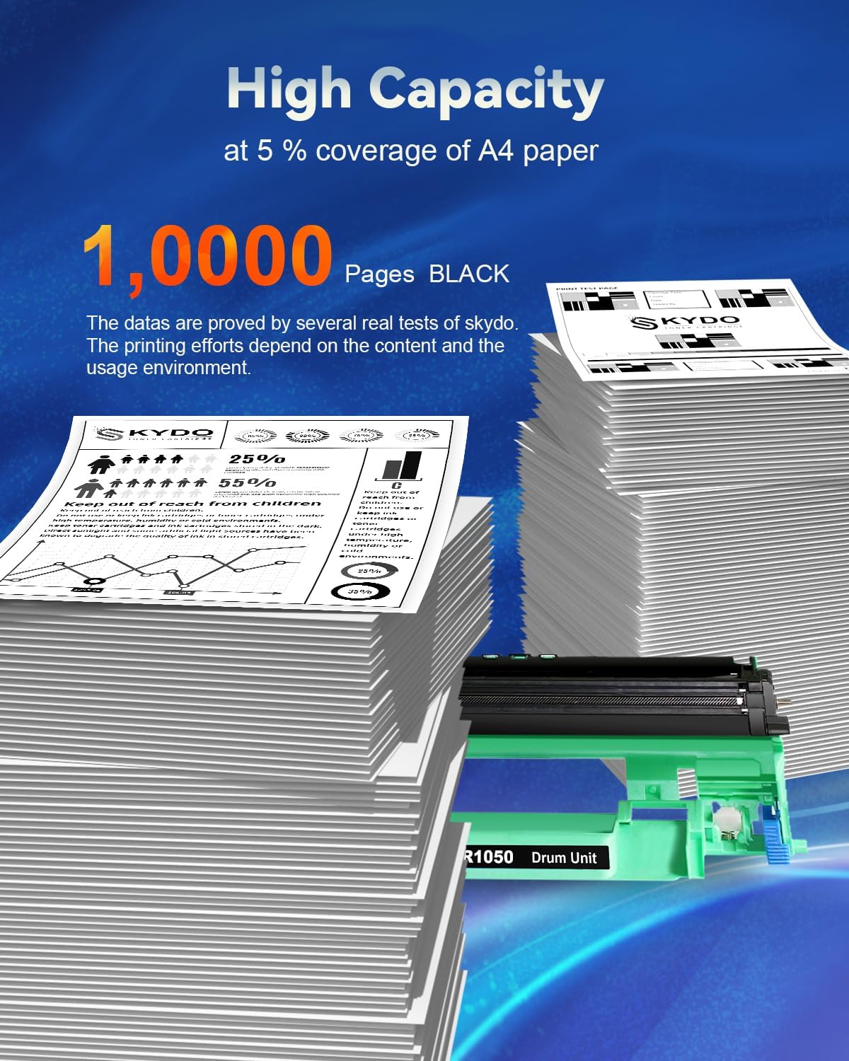 Thumbnail 3 de Skydo DR1050 tamburo compatibile DR-1050 nero per Brother (TN-1050) per HL e DCP/MFC selezionati