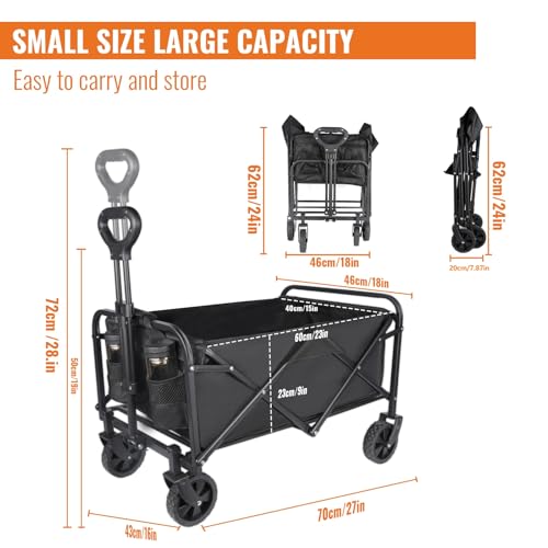 Thumbnail 1 de Carro Plegable con Ruedas 120L/120kg de Purova: versátil para playa, camping y compras