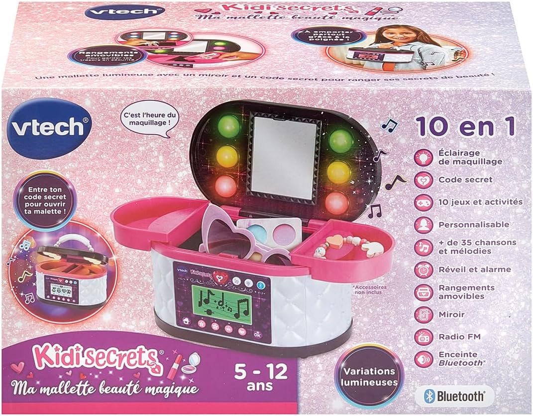 Thumbnail 5 de VTech KidiSecrets Ma Mallette Beauté Magique Noire – boîte secrète avec code, miroir LED et Bluetooth