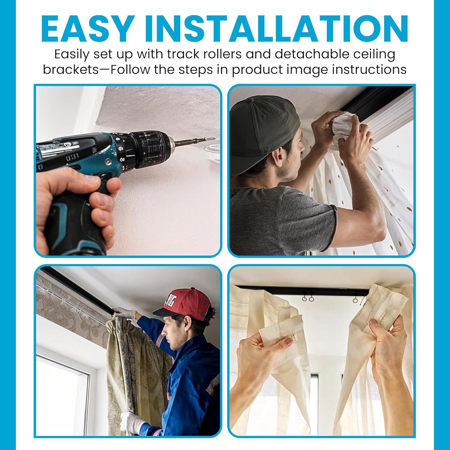 Thumbnail 5 de Ceiling Curtain Track 5M Flexible White Rail 🛠
