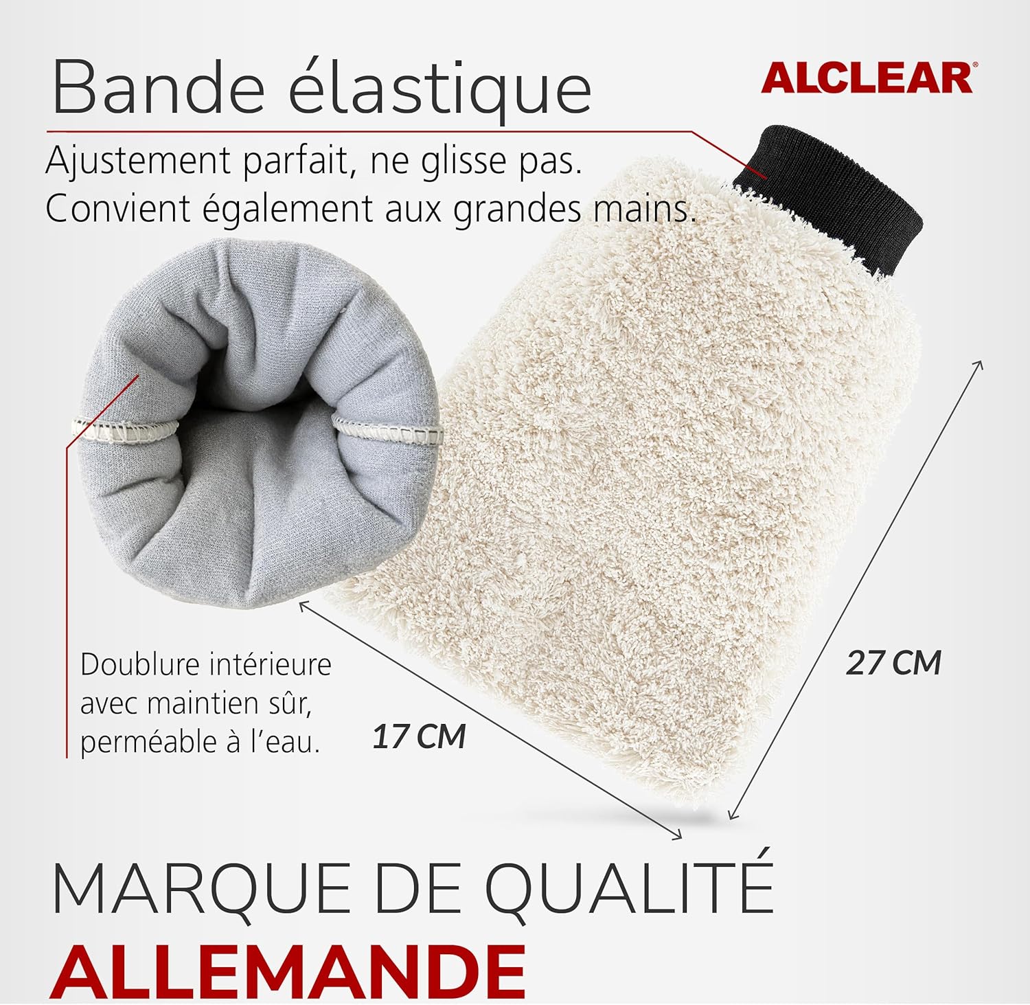 Thumbnail 4 de ALCLEAR Gant de Lavage Microfibre Auto – Premium, sans rayures, absorption élevée
