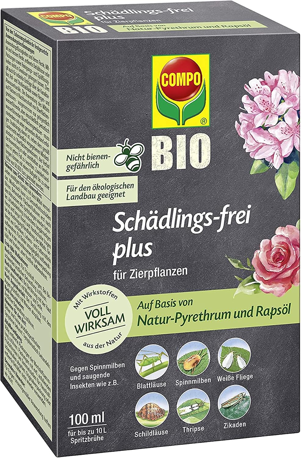 Detalle 2 de COMPO Schädlings-frei plus AF – Sprühinsektizid gegen Blattläuse, Schildläuse, Woll- und Schmierläuse (500 ml)