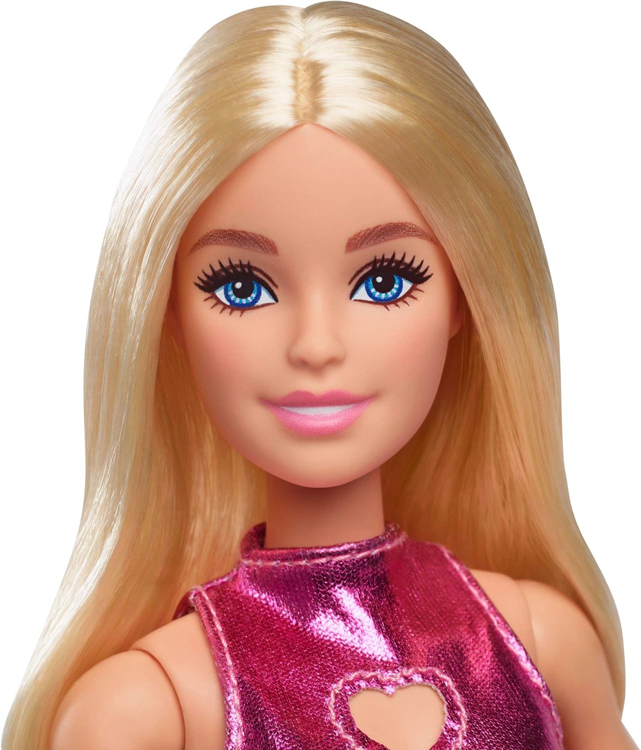 Thumbnail 2 de Barbie Fashionistas Puppe Nr. 230 HYT88 mit blondem Haar im rosa Metallic-Minikleid