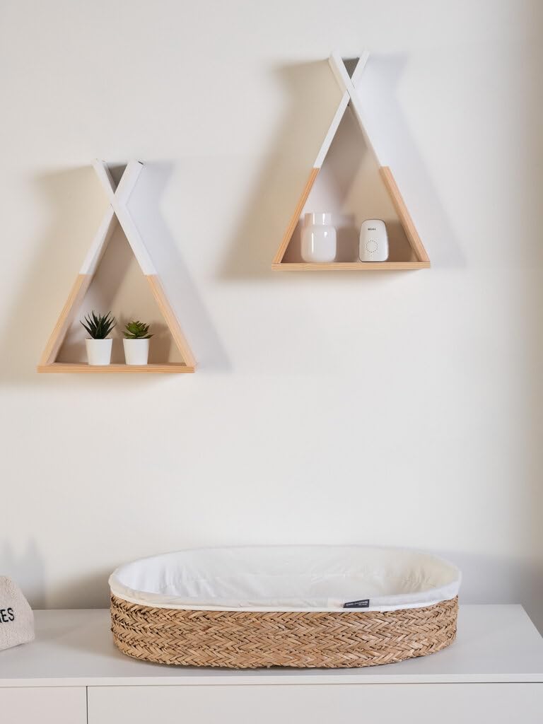 Thumbnail 5 de Panier à langer bébé CHILDHOME en jonc de mer avec matelas et housse 100% coton – boho, certifié OEKO-TEX, de 0 à 12 mois