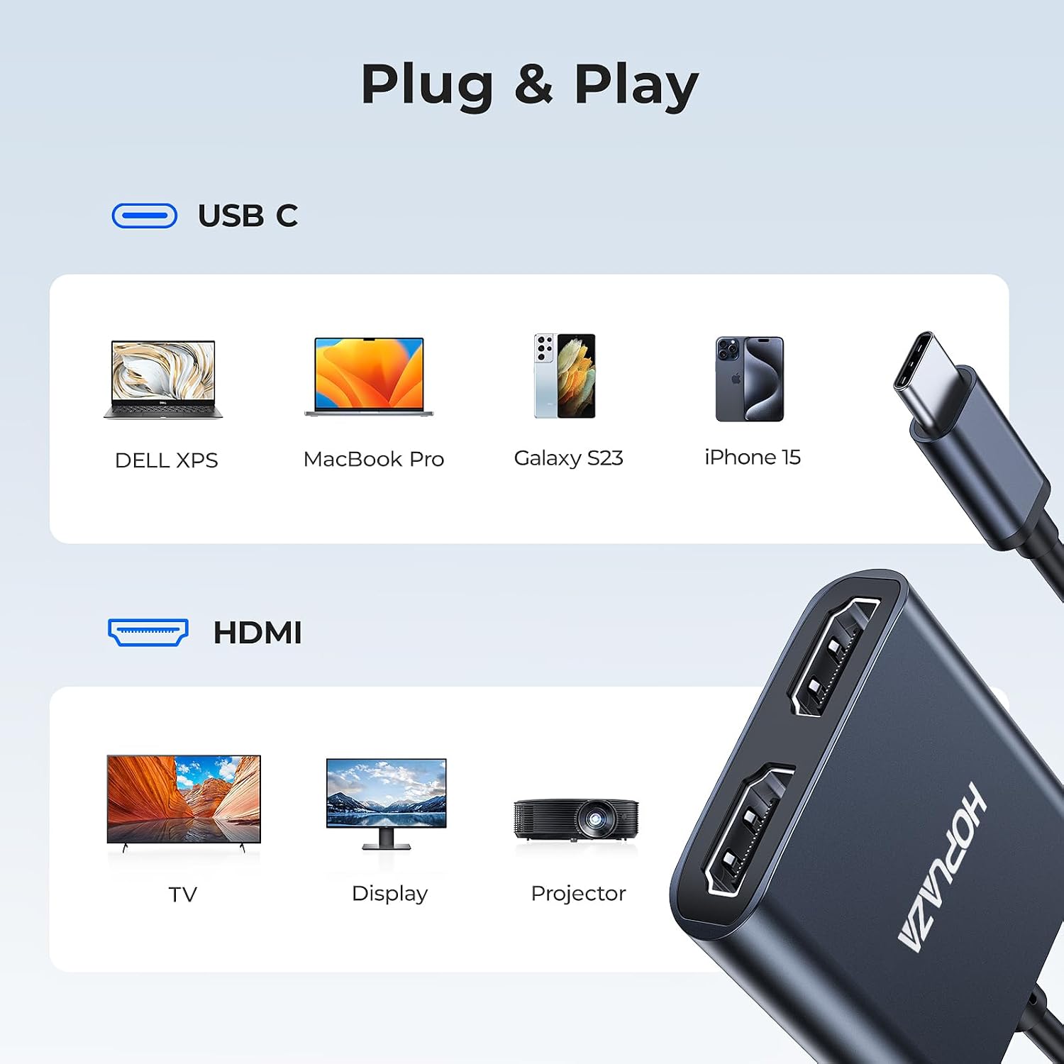 Thumbnail 4 de USB C to Dual HDMI Adapter 4K@60Hz