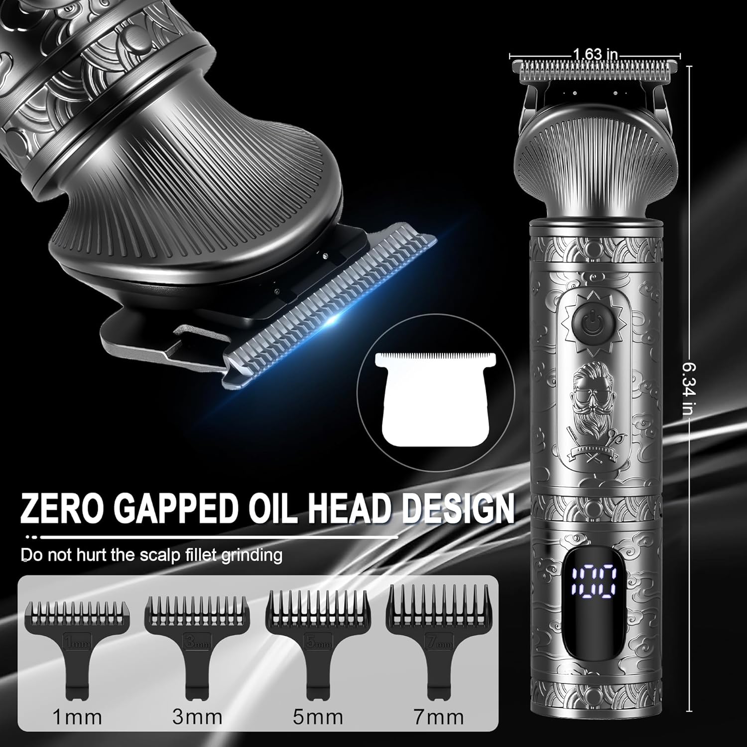 Thumbnail 3 de Surker Men’s 7-in-1 Professional Grooming Kit (T-Blade Trimmer) – Cordless, USB Rechargeable