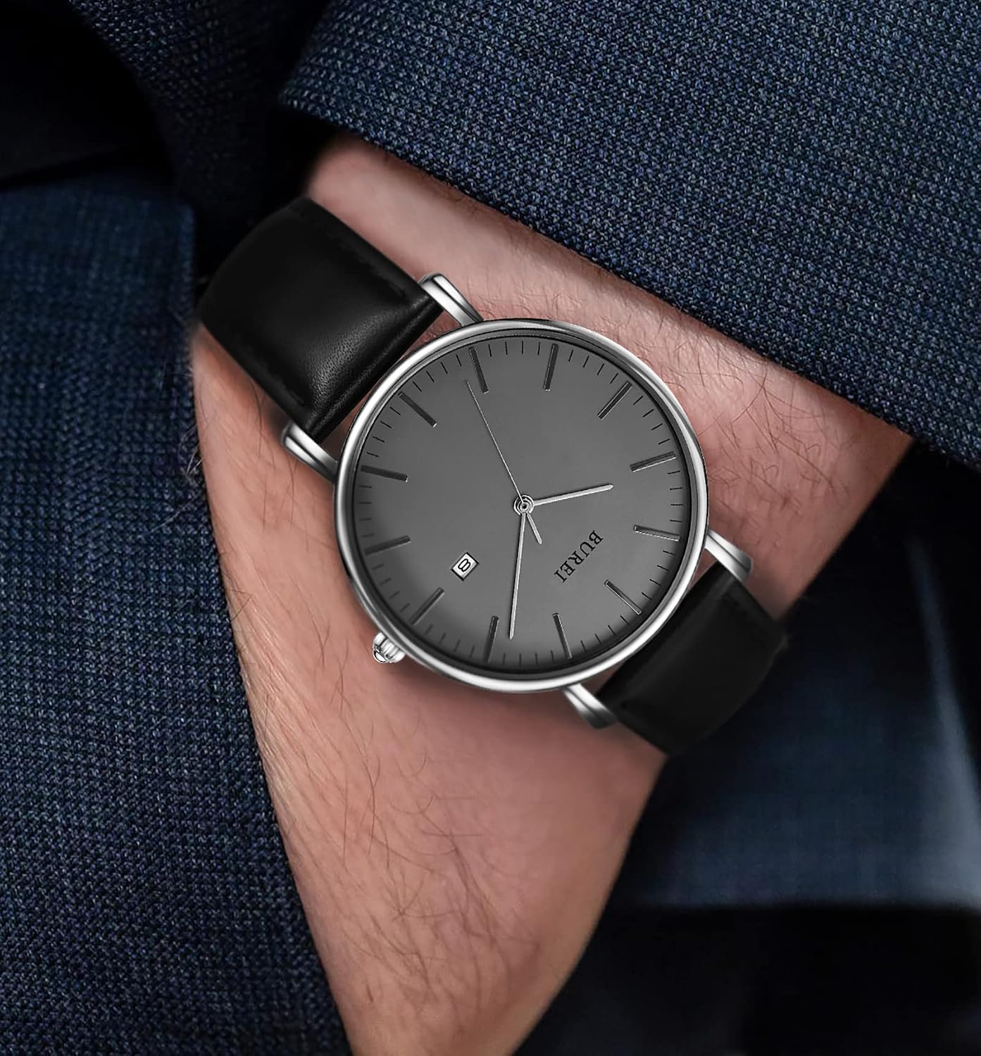 Thumbnail 4 de BUREI Orologio uomo moderno minimalista 41 mm