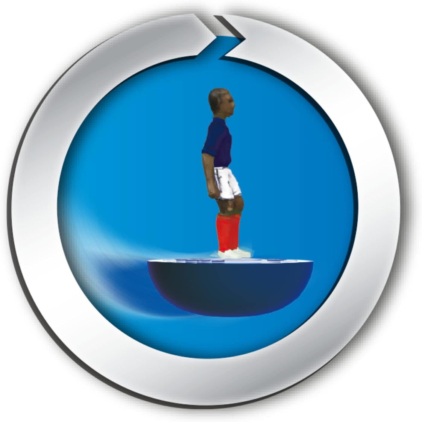 Detalle de Megableu Subbuteo FFF 678325 – gra stołowa w piłkę nożną, mata 122 × 80 cm