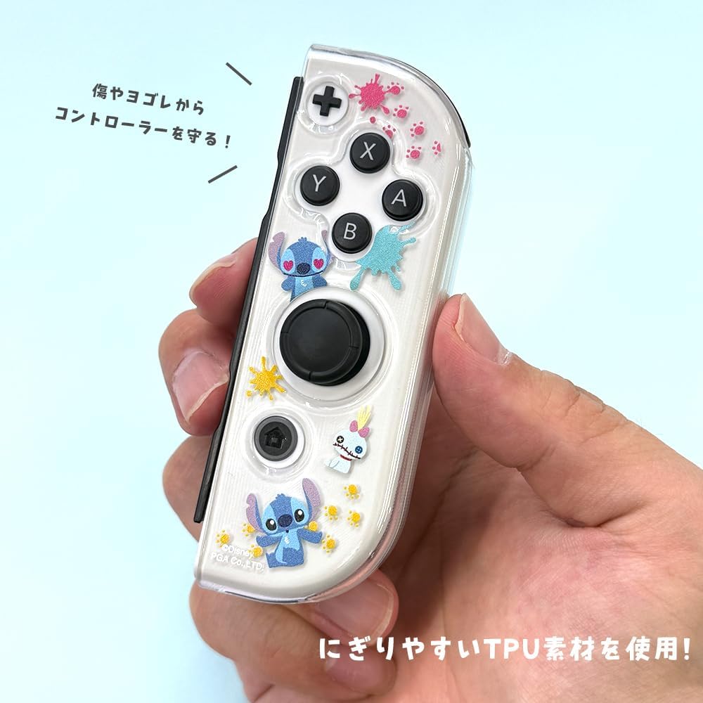 Detalle de Premium Style PG-DJC03STI Switch用コントローラーカバー スティッチデザイン・クリアTPU