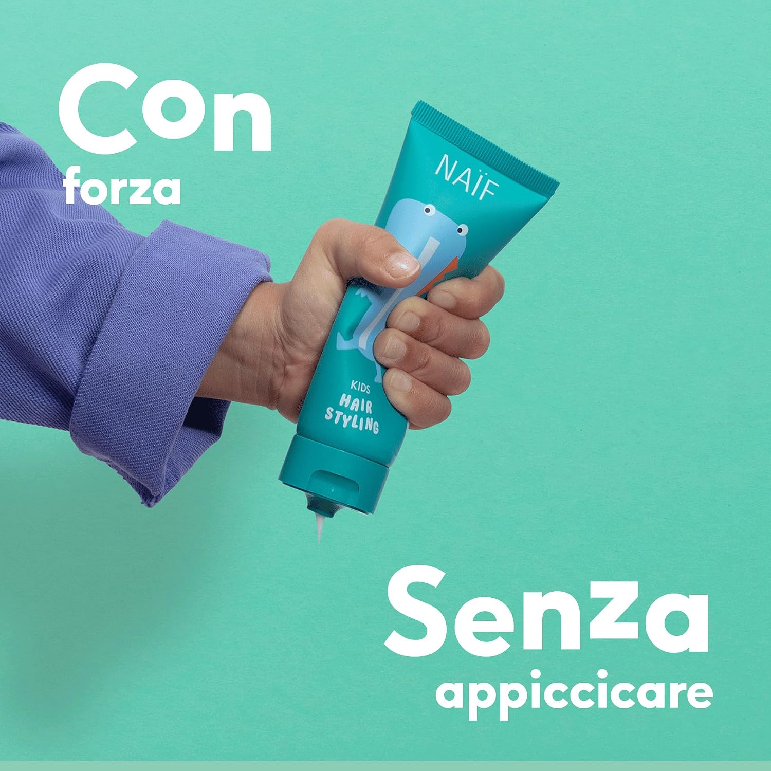 Detalle de Naïf Cera per capelli per bambini 3+ – Gel modellante a tenuta media, 75 ml