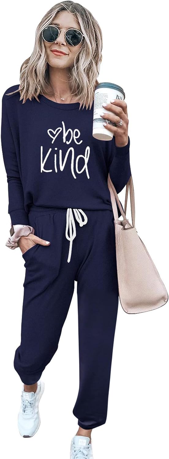 Thumbnail 1 de PRETTYGARDEN Women’s Fall 2-Piece Lounge Outfit Set (Crewneck Long Sleeve Top + Drawstring High-Waist Joggers)