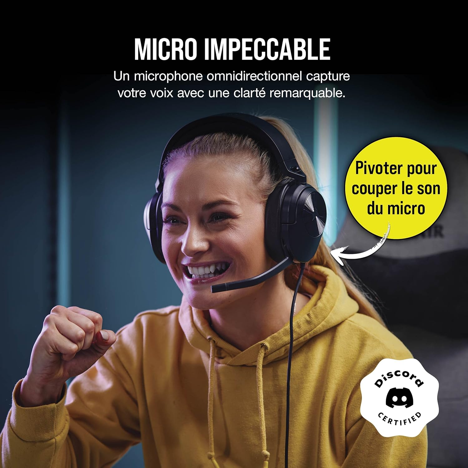 Detalle de Corsair HS55 Surround: Casque de Jeu Filaire Multiplateforme léger, confort toute la session