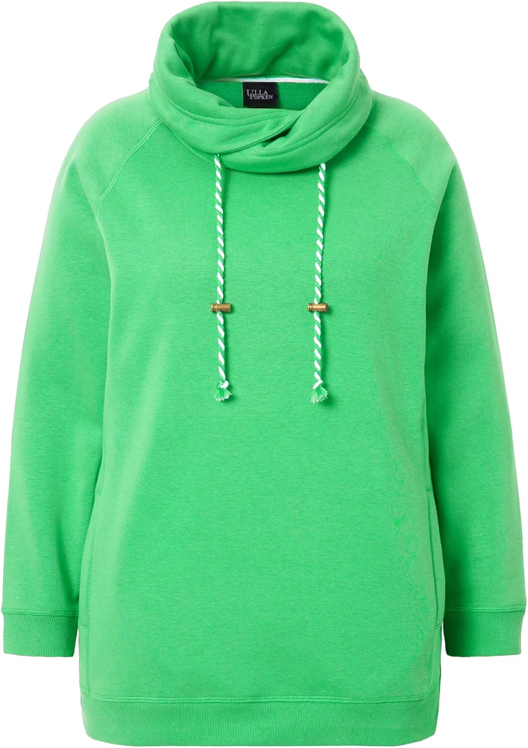 Detalle de Ulla Popken Sweatshirt da donna con colletto alto e tasche — comfort e stile everyday