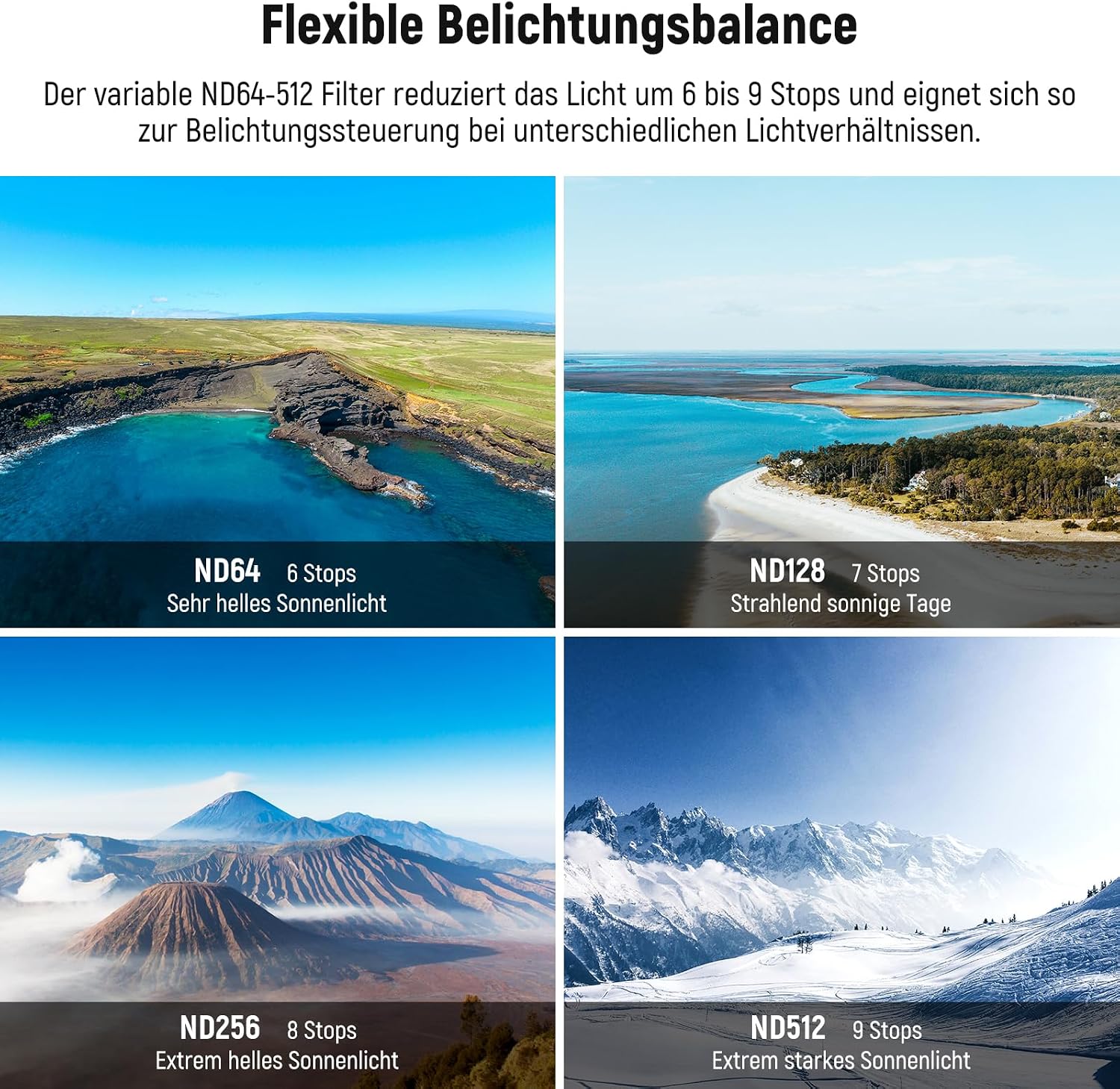 Thumbnail 3 de NEEWER Variabler ND Filter für DJI Mini 4 Pro – ND64-512, 6–9 Stops, HD-Glas, Snap-On