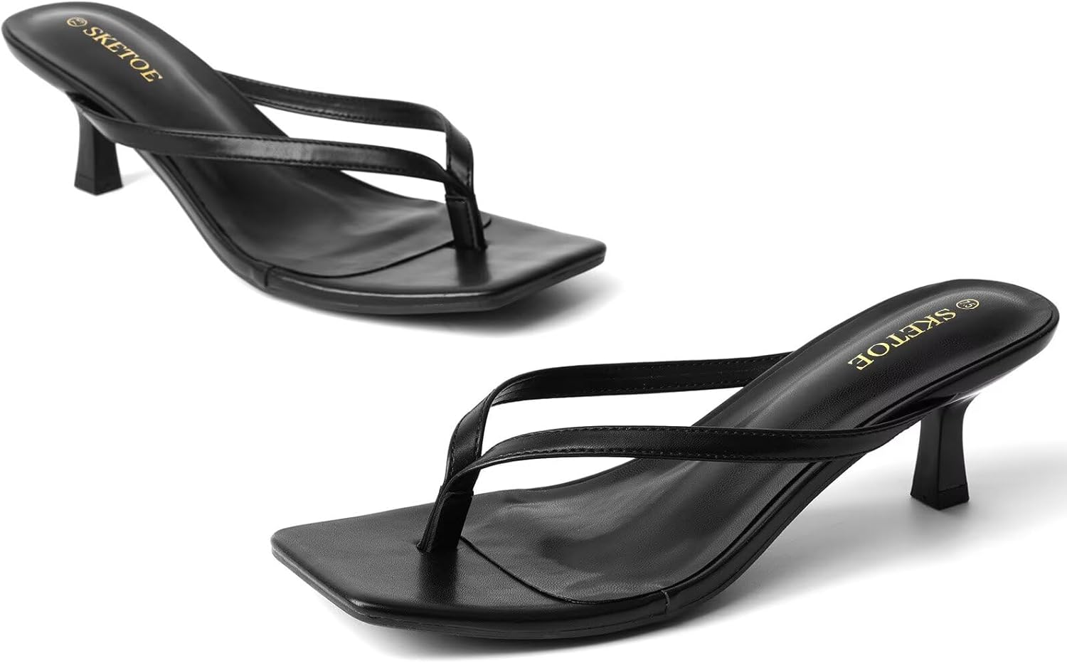 Thumbnail 3 de SKETOE Kitten Heels for Women Square Toe Sandals: Comfortable 2-Inch Elevation