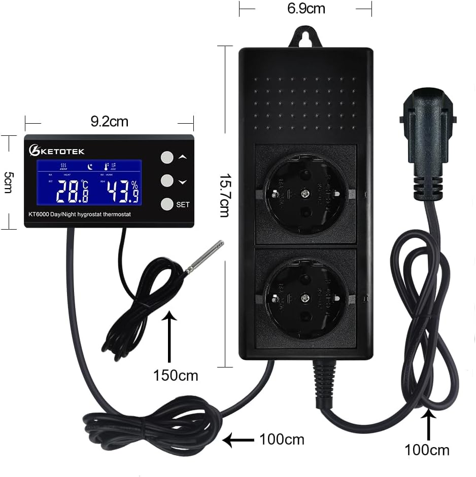 Thumbnail 6 de KETOTEK Termostato igrostato digitale per terrario 220V 🌡
