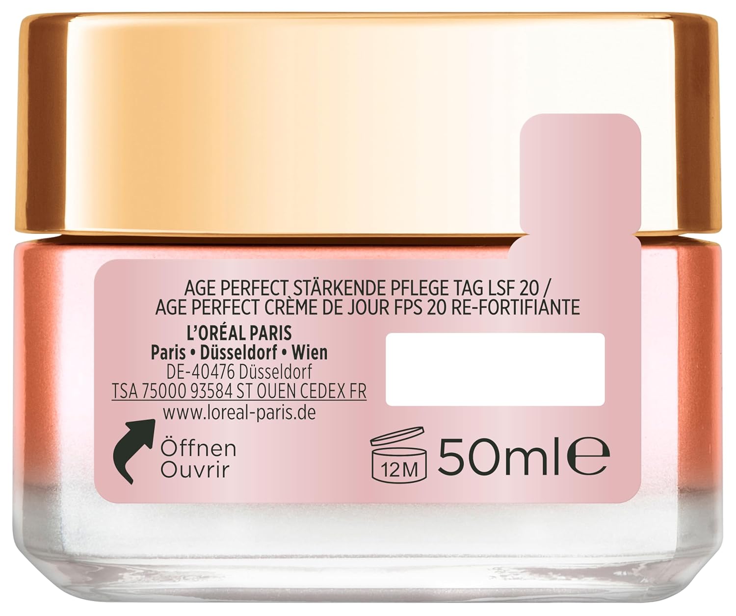Detalle 2 de L’Oréal Paris Rosé Tagespflege LSF 20 – Age Perfect Golden Age, 50 ml