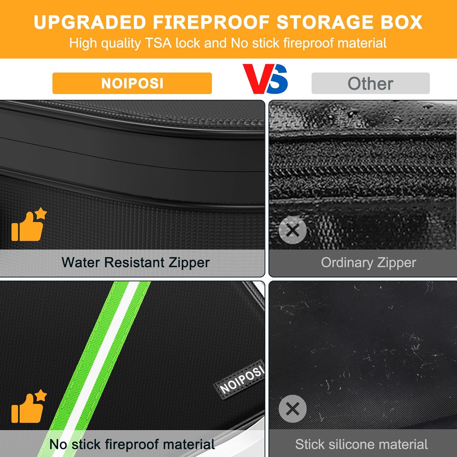 Thumbnail 4 de Noiposi 5200℉ fireproof document box with lock 🔐
