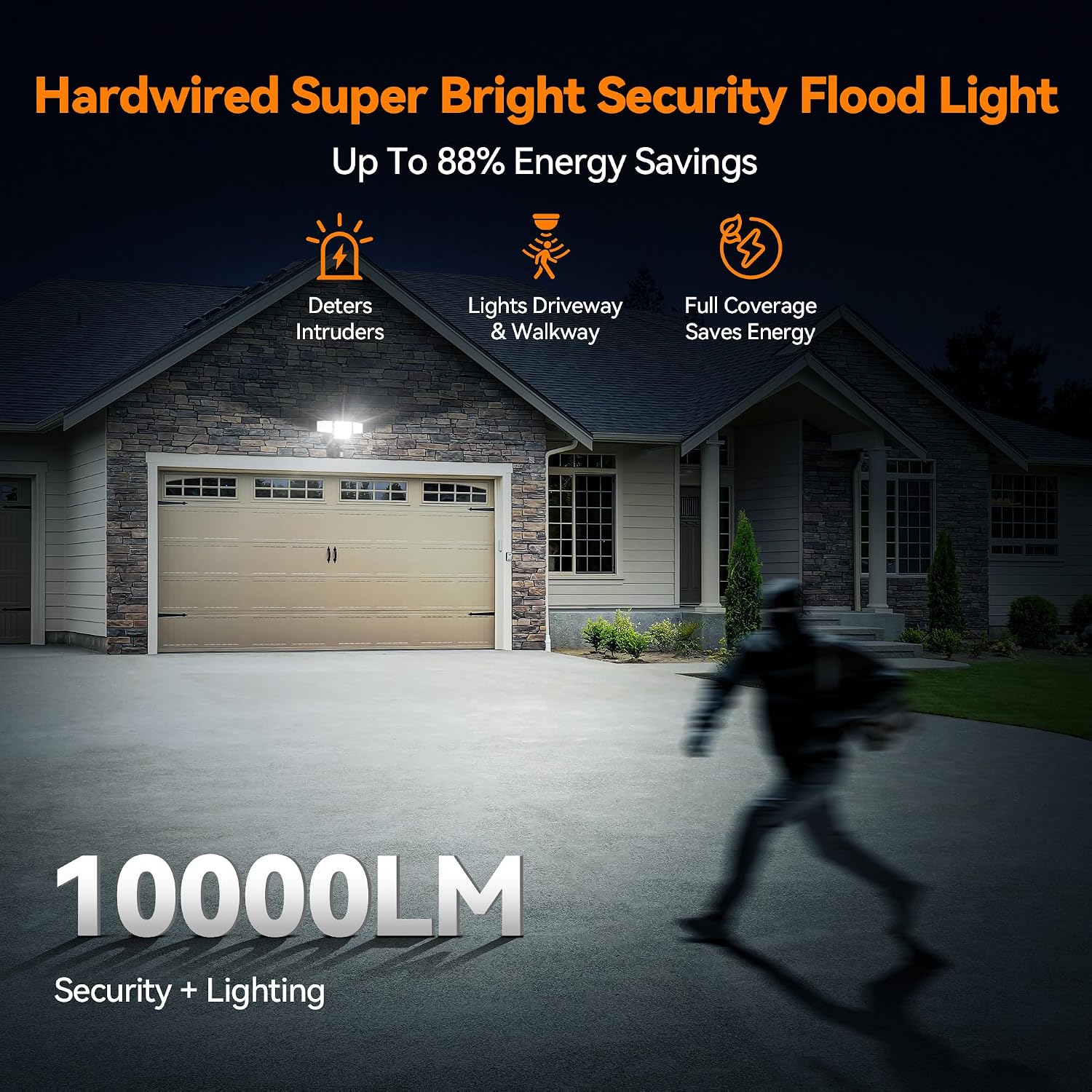 Detalle 2 de ShineSeed FLA1110101 85W LED Motion Sensor Floodlight, 10,000 lm