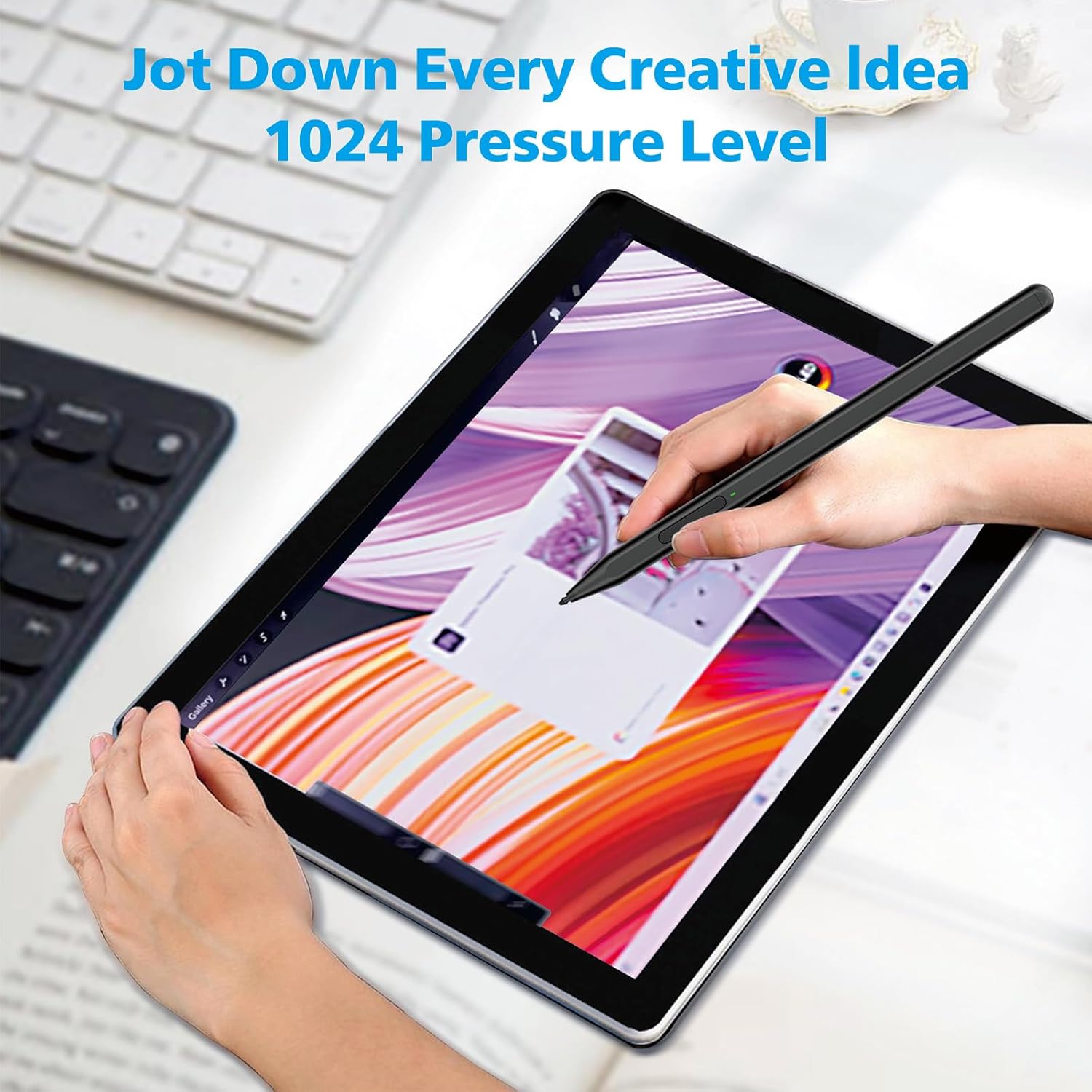 Thumbnail 3 de Milikilo Eingabestift für Microsoft Surface Pro, Surface Go, Surface Laptop und mehr – F97 mit Radiergummi, 1024 Druckstufen