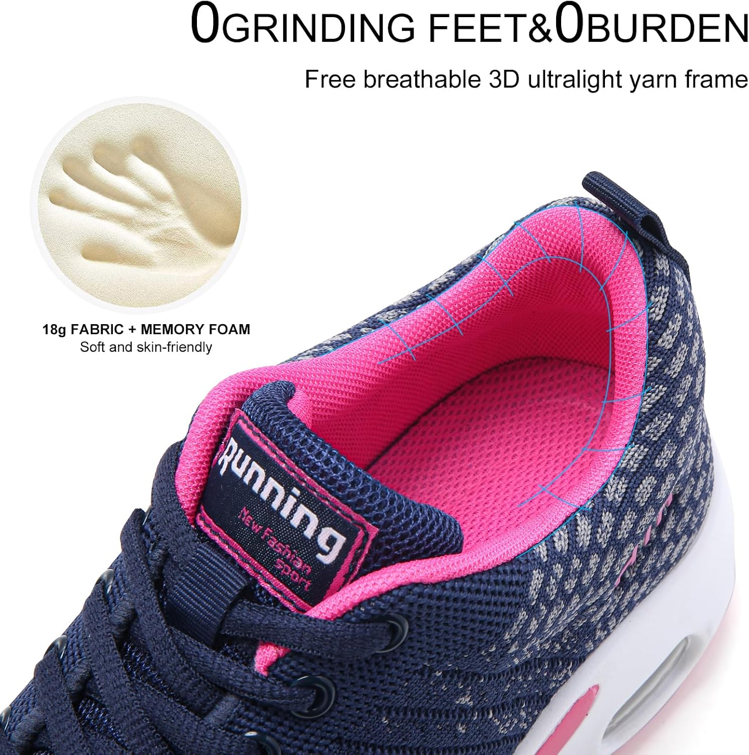 Thumbnail 4 de HJJ Womens Air Cushion Arch Support Memory Foam Trainers