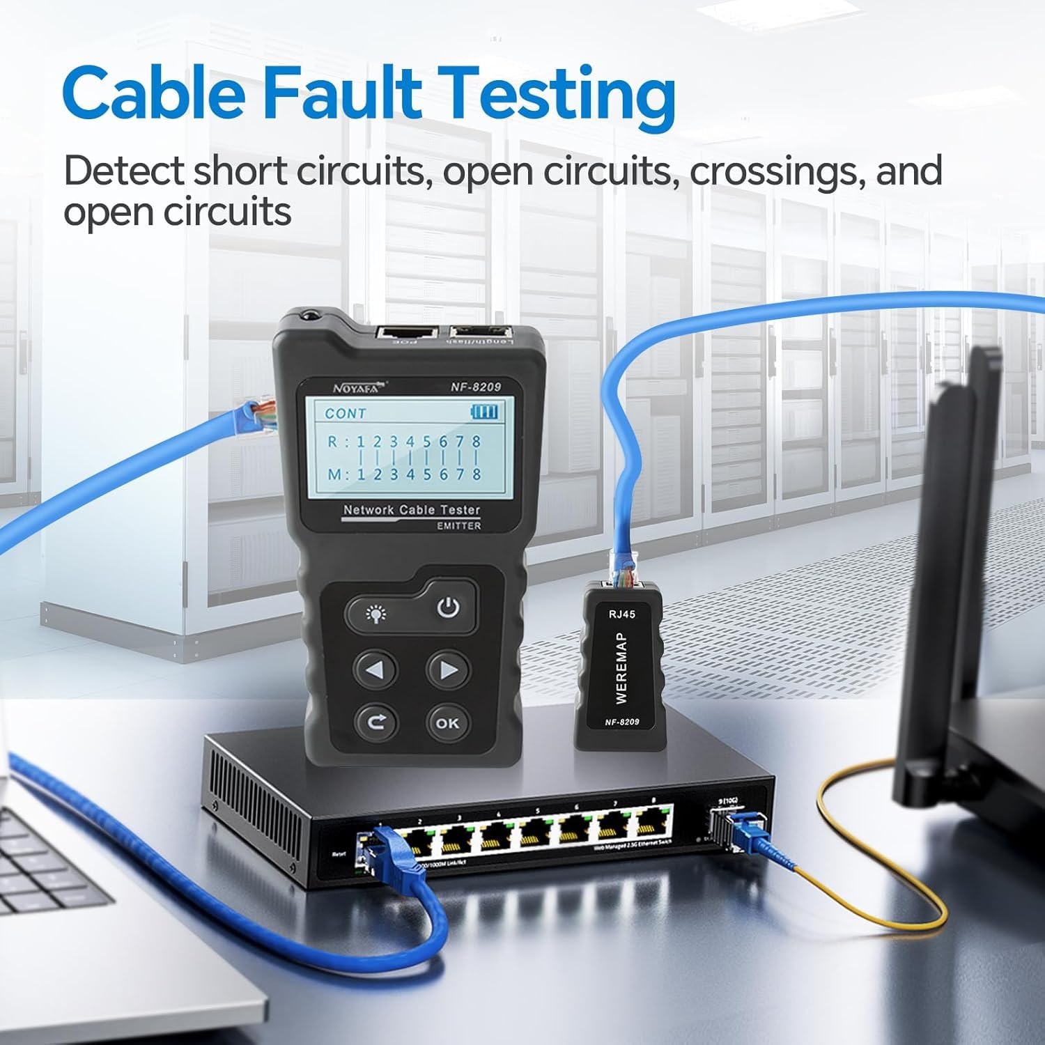 Detalle 1 de NOYAFA NF-8209 Kabeltester 200 m