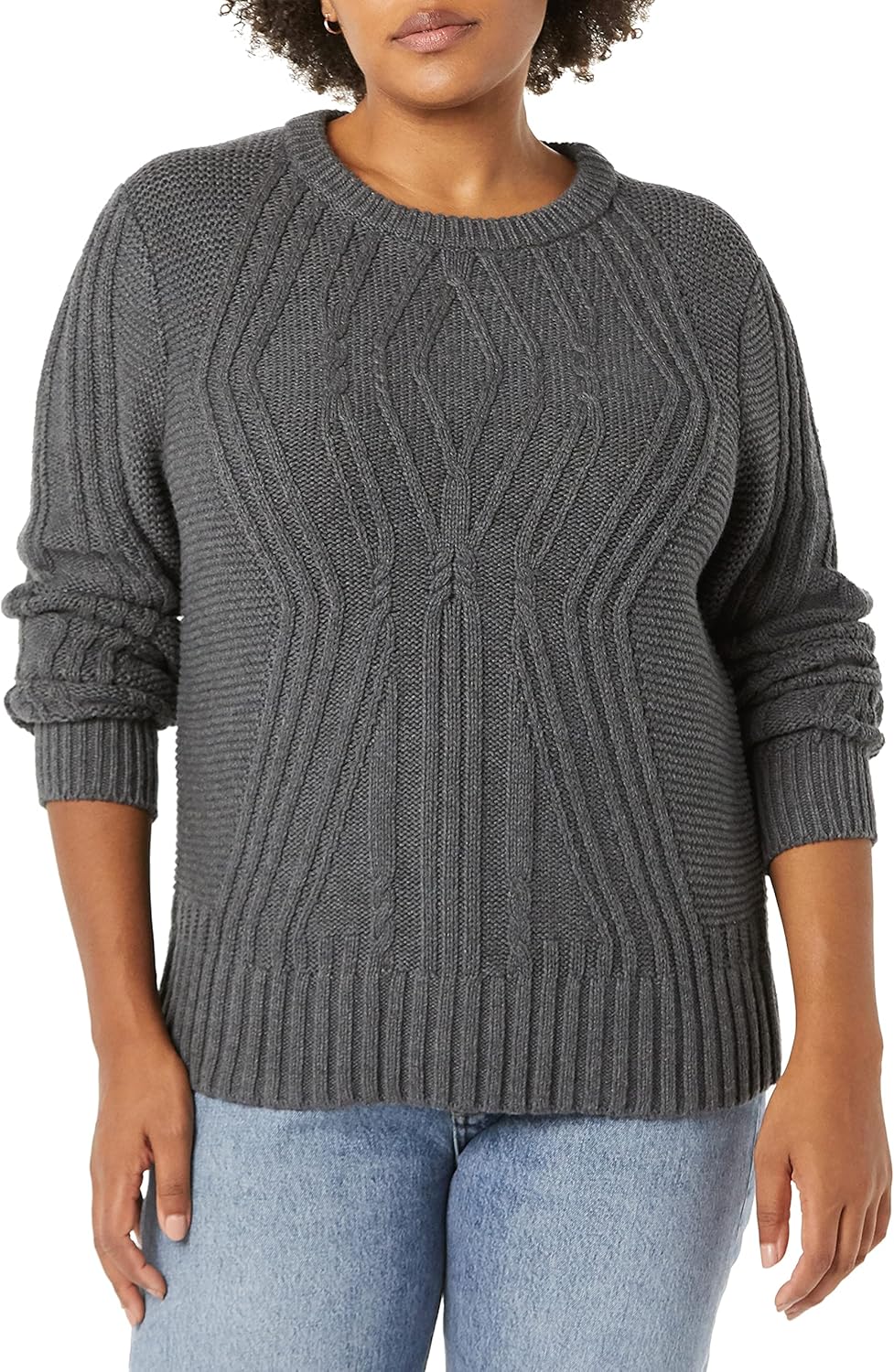 Thumbnail 2 de Amazon Essentials Damen Pullover mit Rundhalsausschnitt und Zopfmuster aus 100 % Baumwolle