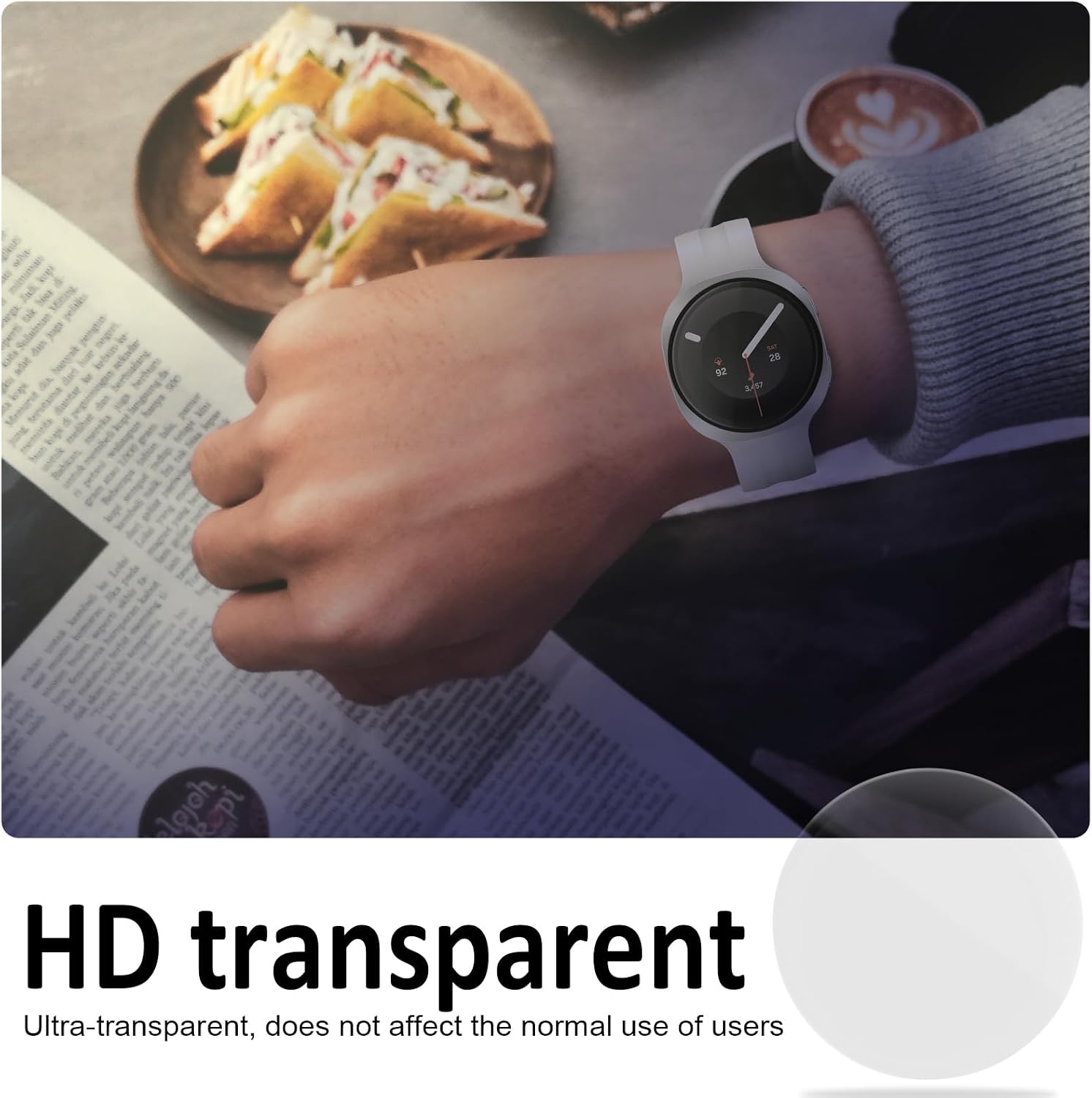 Detalle 2 de Aimtel 4-Stück Panzerglas Displayschutz 40mm für Galaxy Watch 9/8 – klare Abdeckung, einfacher Einsatz