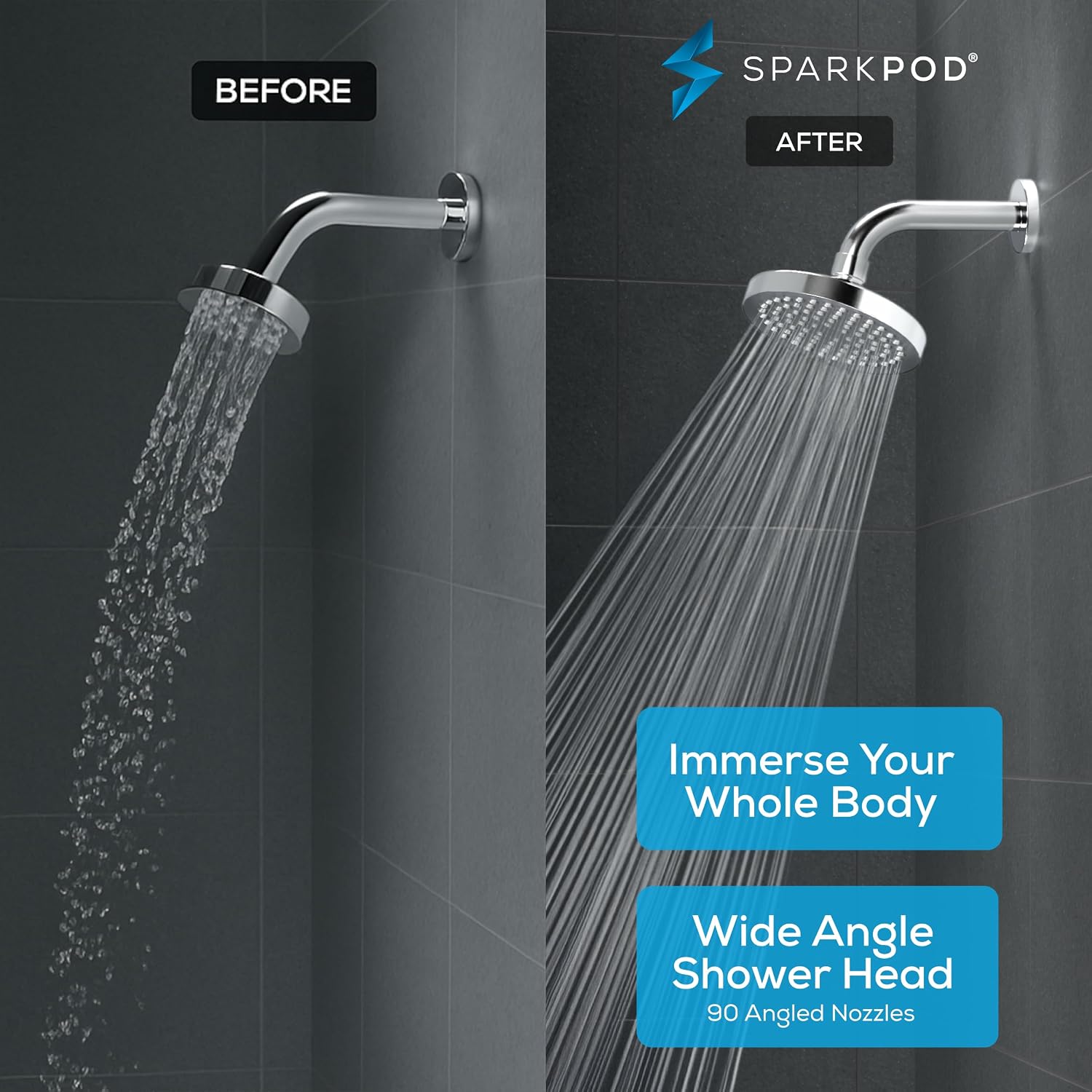Detalle 2 de SparkPod Shower Head 6-inch Rain High Pressure
