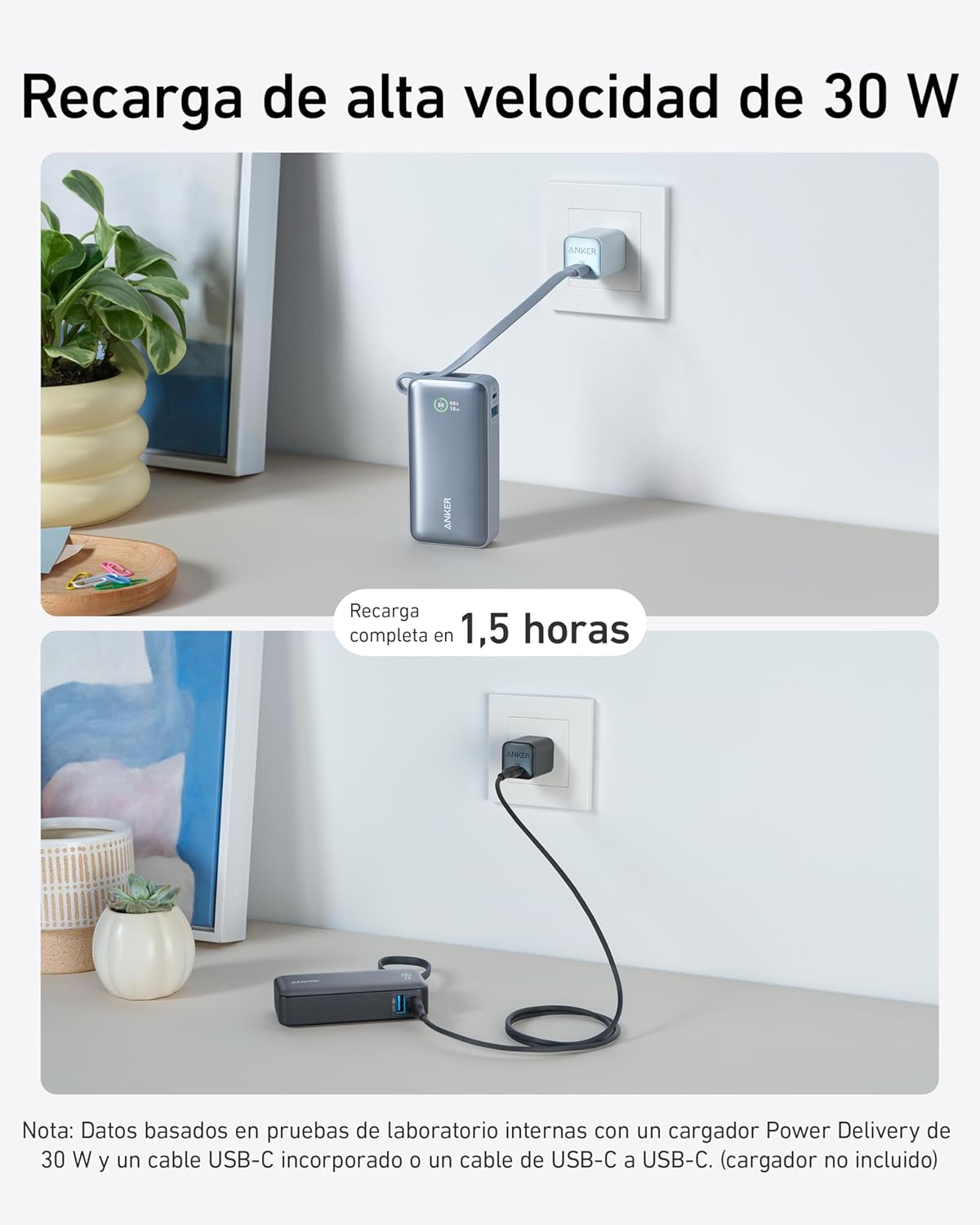 Detalle 1 de Anker Nano 10,000 mAh Power Bank ⚡ USB-C/USB-A